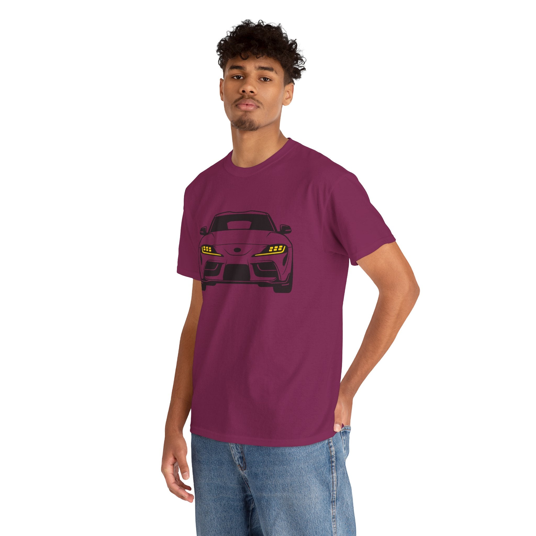 Unisex Heavy Cotton Tee — A90 Illuminated Headlights (Yellow)