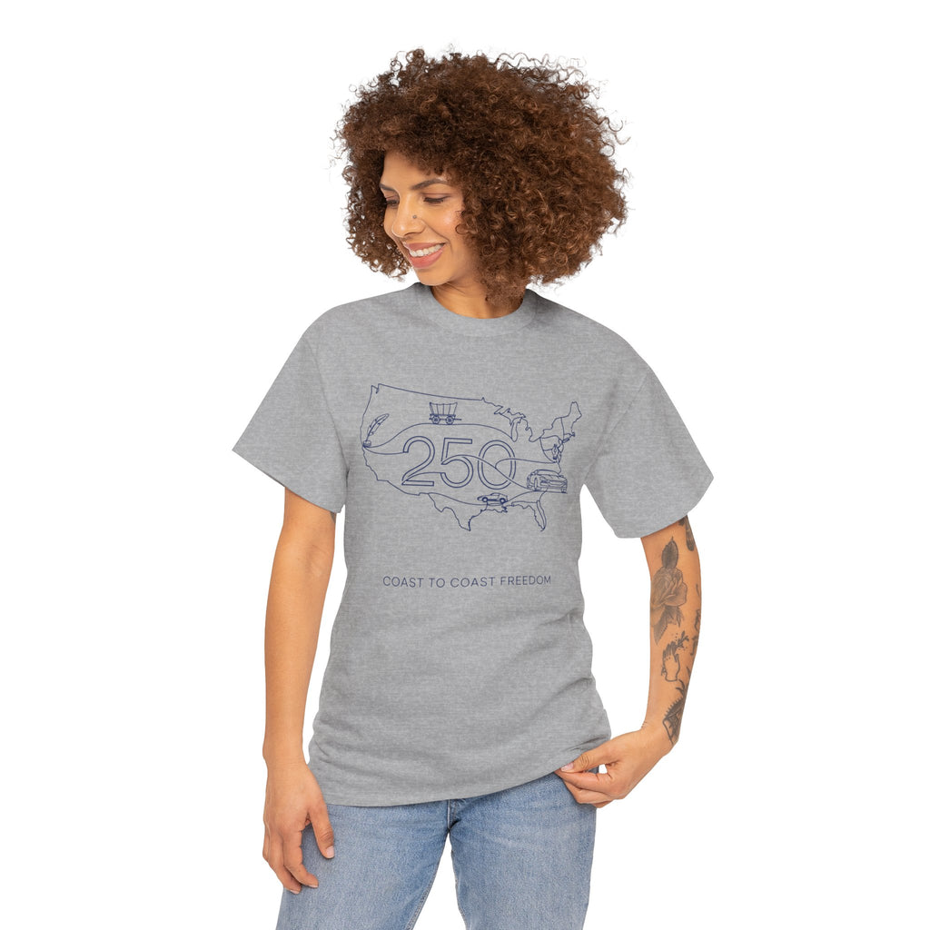 Unisex Heavy Cotton Tee — 250th Coast to Coast Freedom