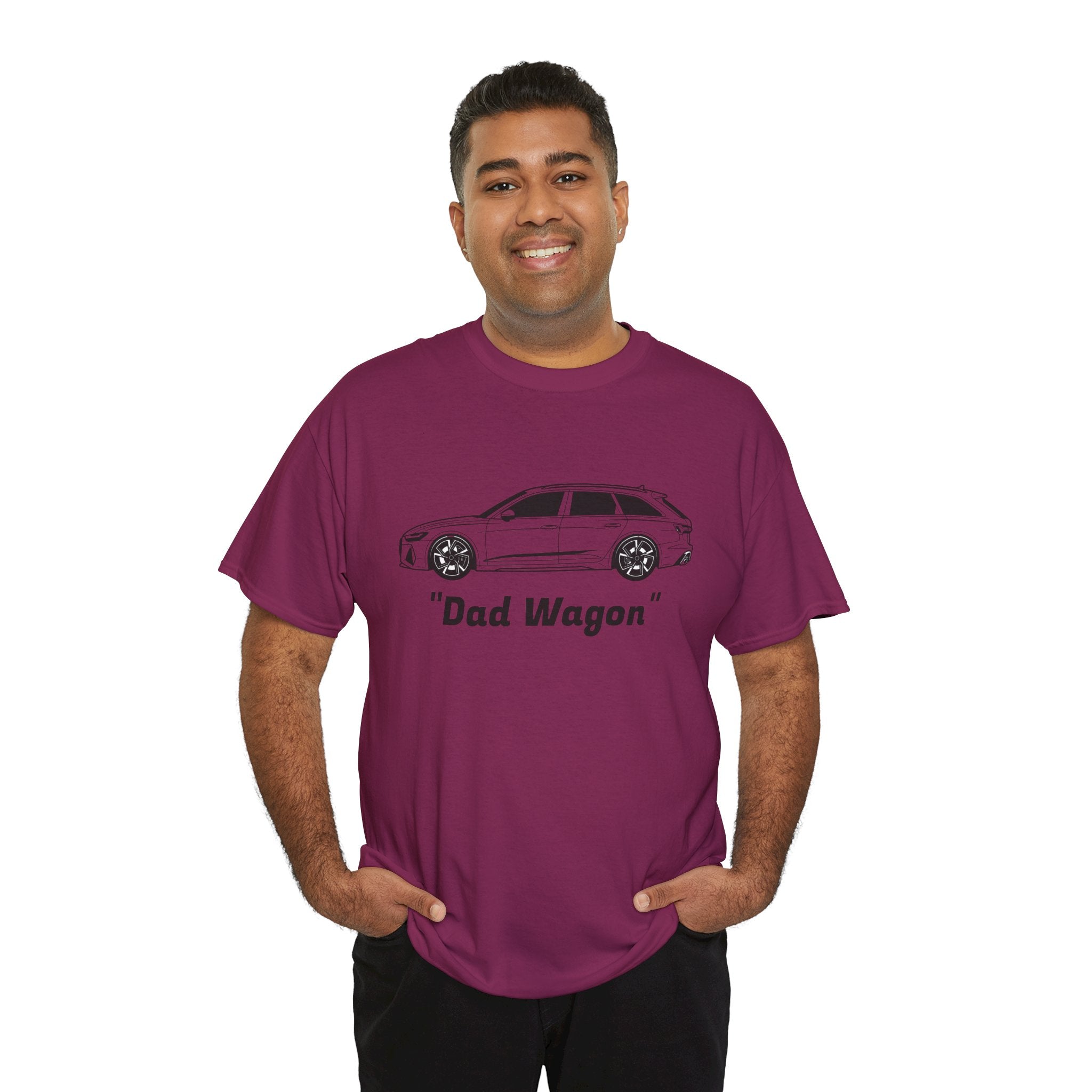 Unisex Heavy Cotton Tee — Twin-Turbo V8 "Dad Wagon"