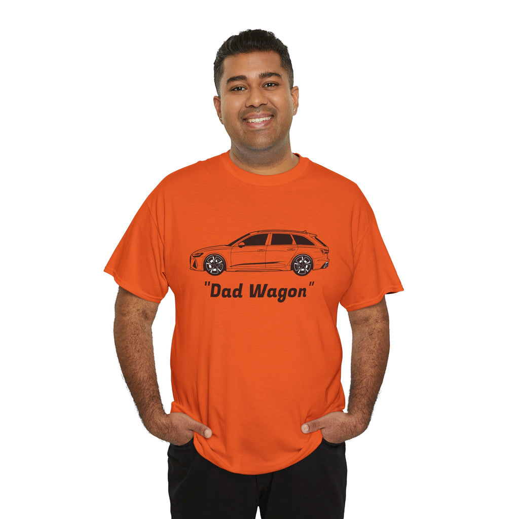 Unisex Heavy Cotton Tee — Twin-Turbo V8 "Dad Wagon"