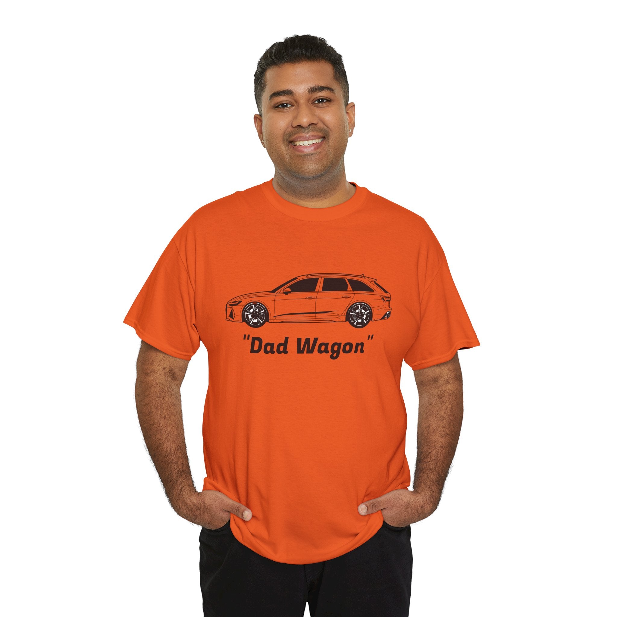 Unisex Heavy Cotton Tee — Twin-Turbo V8 "Dad Wagon"