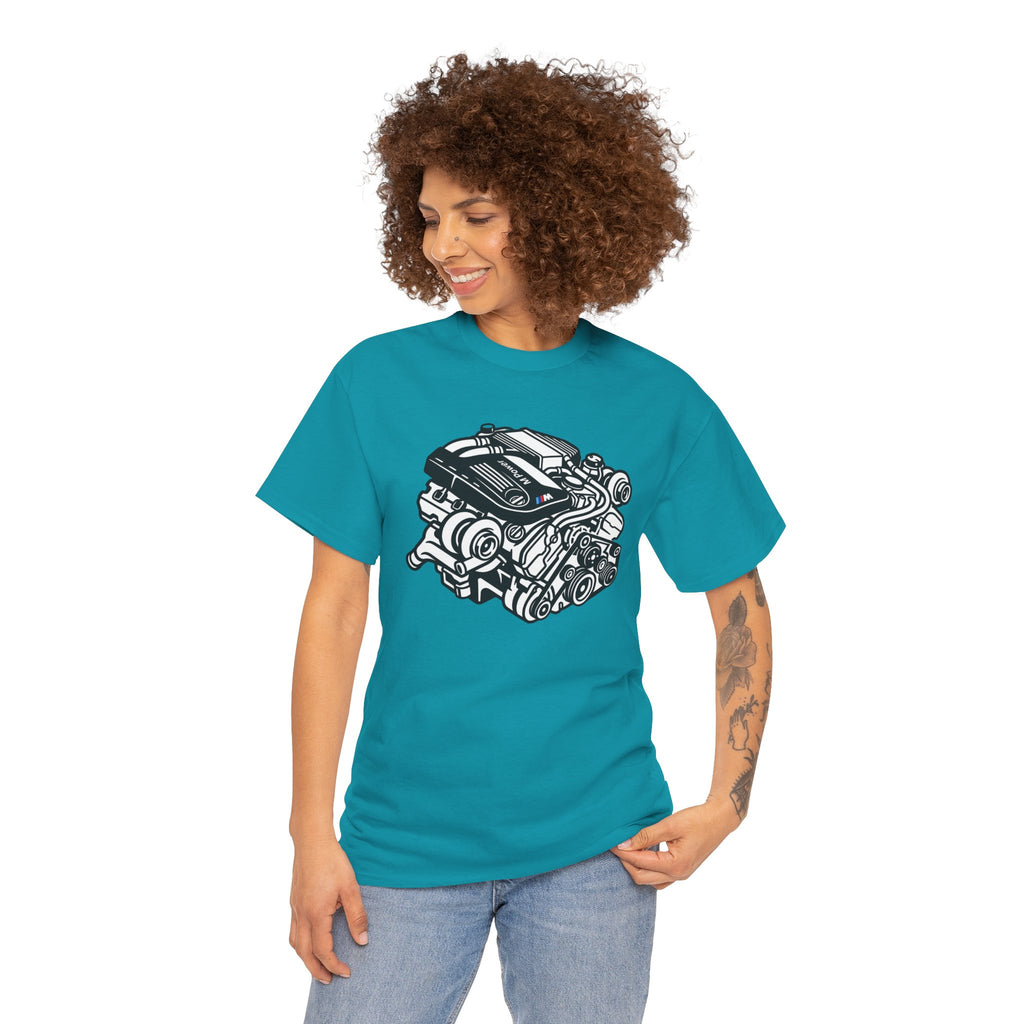 Unisex Heavy Cotton Tee — Engine Illustration (S58)