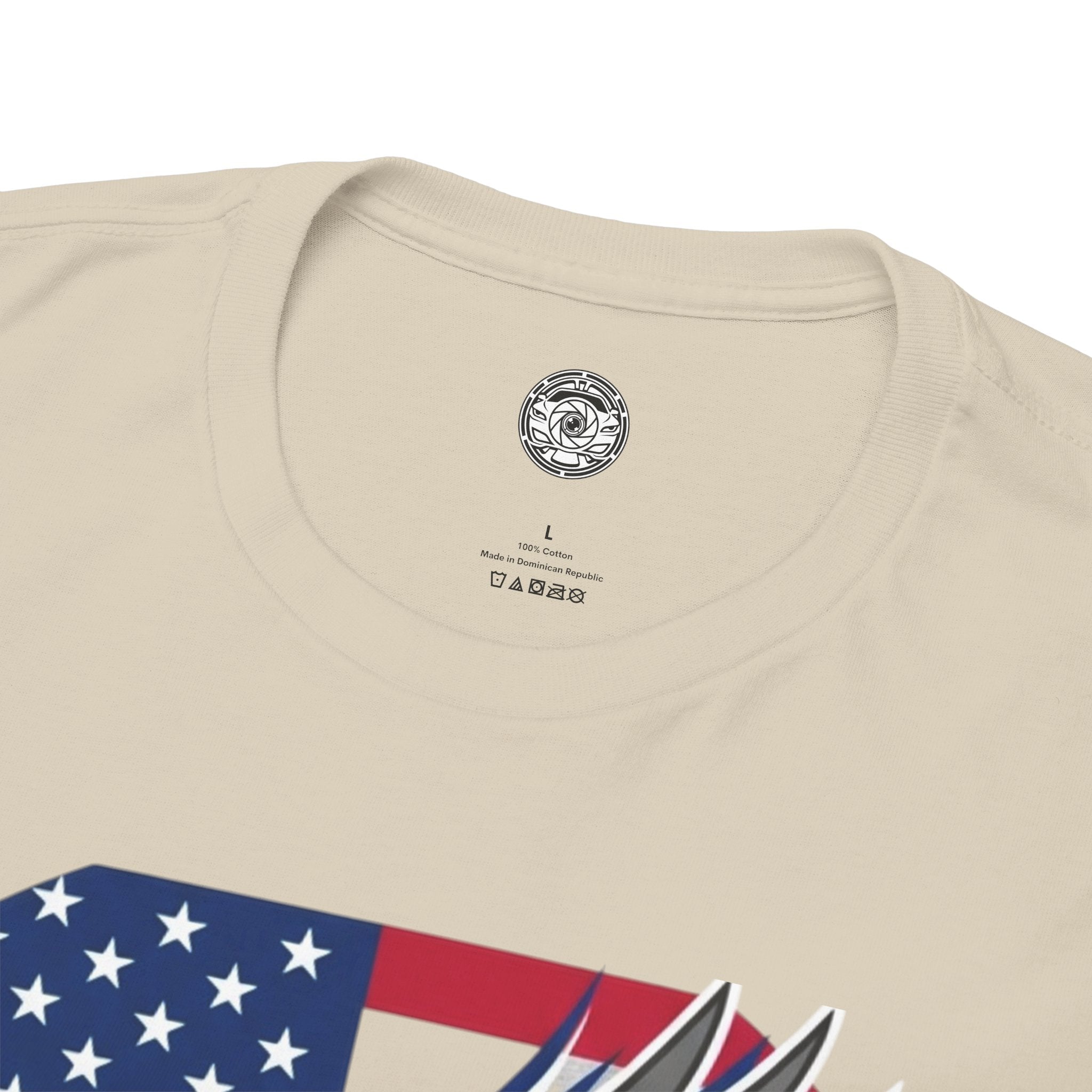 Unisex Heavy Cotton Tee — American Flag Bald Eagle