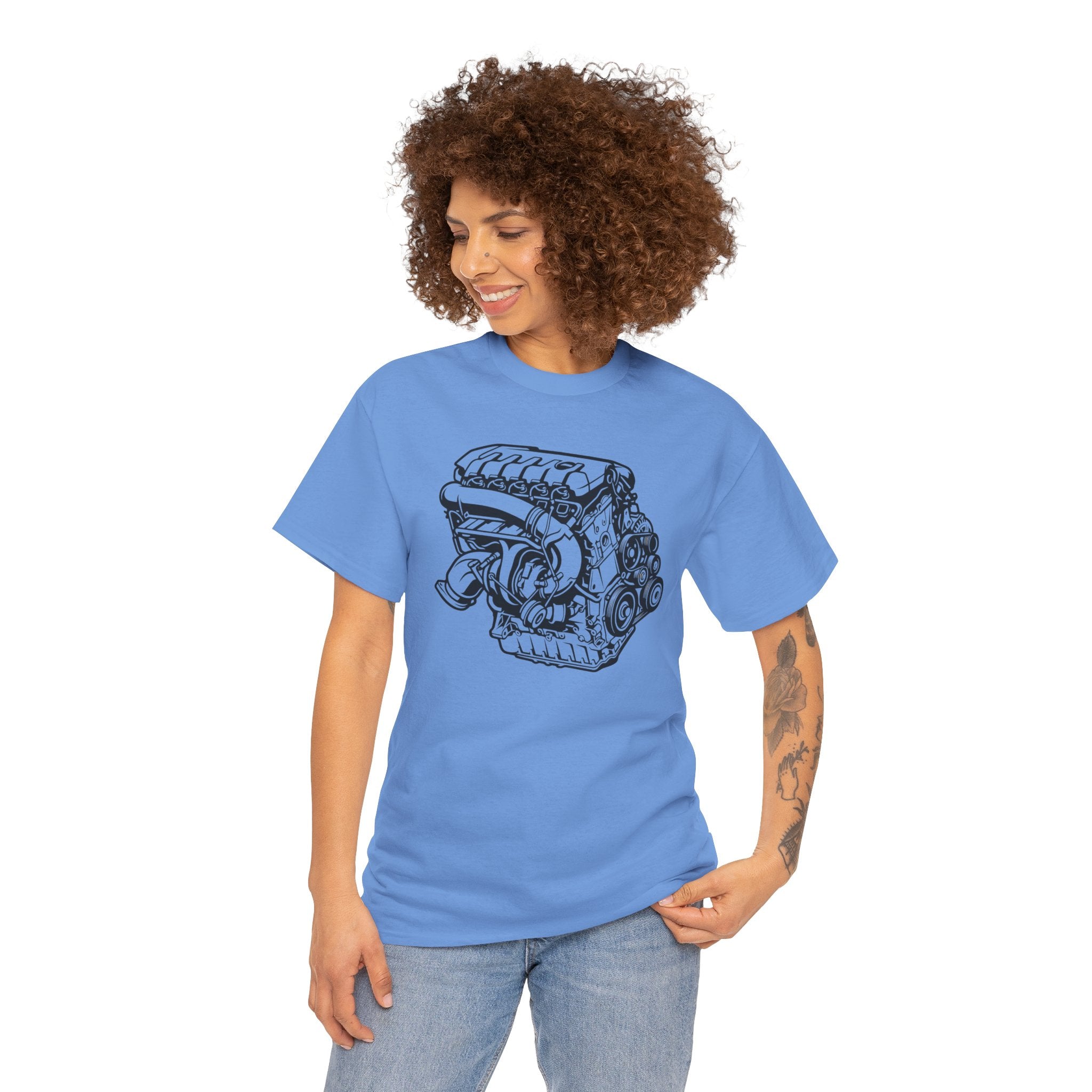 Unisex Heavy Cotton Tee — Engine Illustration (DAZA)