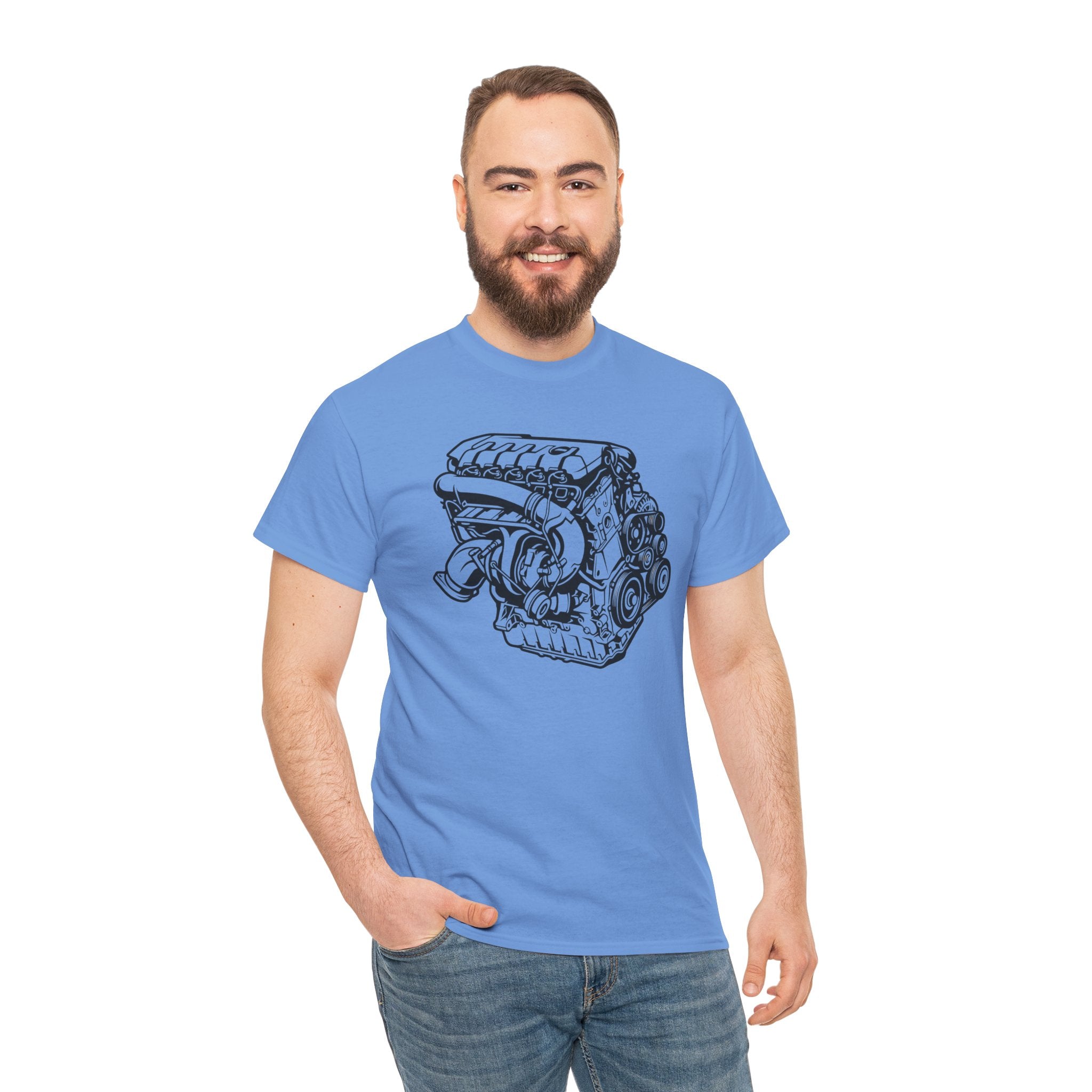 Unisex Heavy Cotton Tee — Engine Illustration (DAZA)