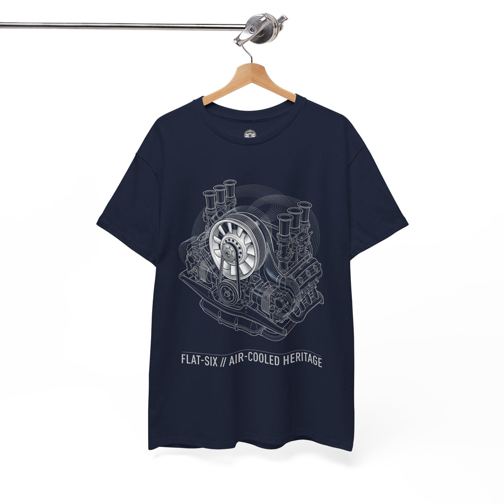 Unisex Heavy Cotton Tee — Flat-Six // Air-Cooled Heritage
