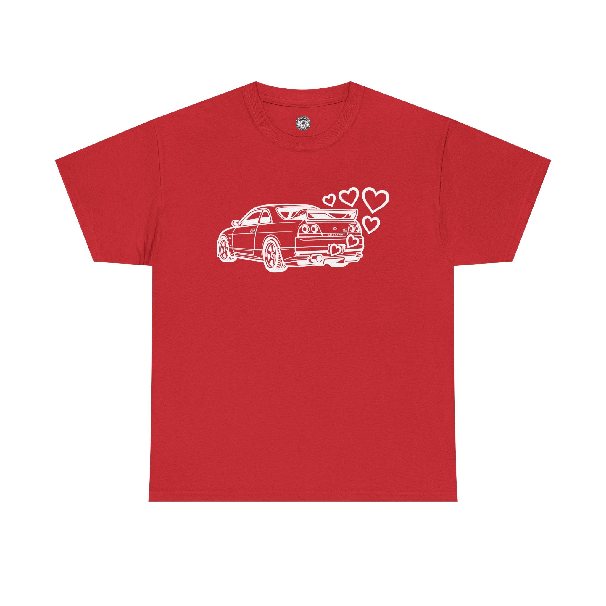 Unisex Heavy Cotton Tee — JDM Car with Hearts