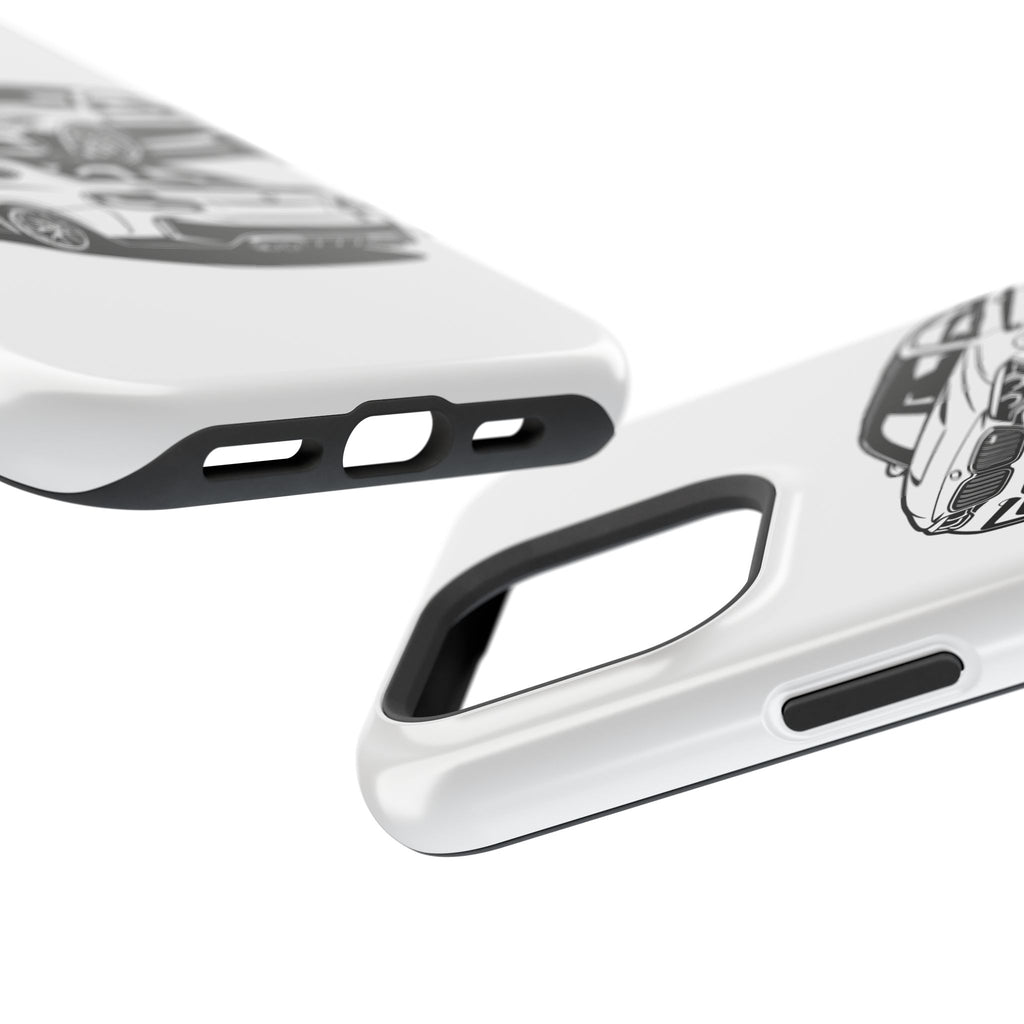 Magnetic Impact-Resistant Phone Case — Black/White Sports Coupe