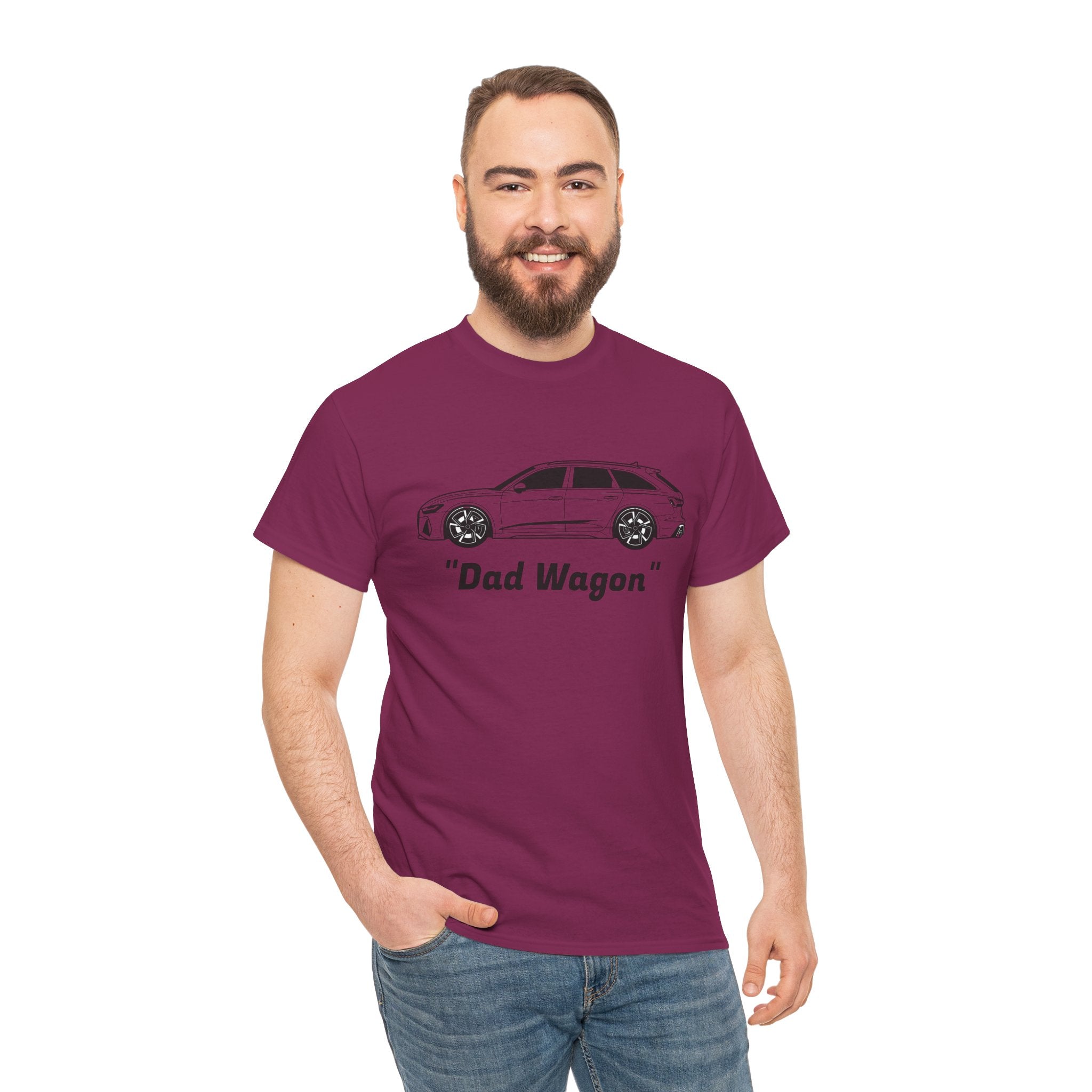 Unisex Heavy Cotton Tee — Twin-Turbo V8 "Dad Wagon"