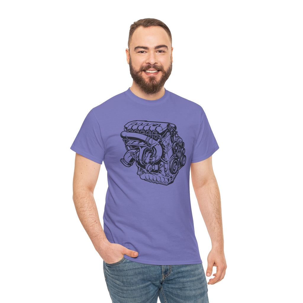 Unisex Heavy Cotton Tee — Engine Illustration (DAZA)