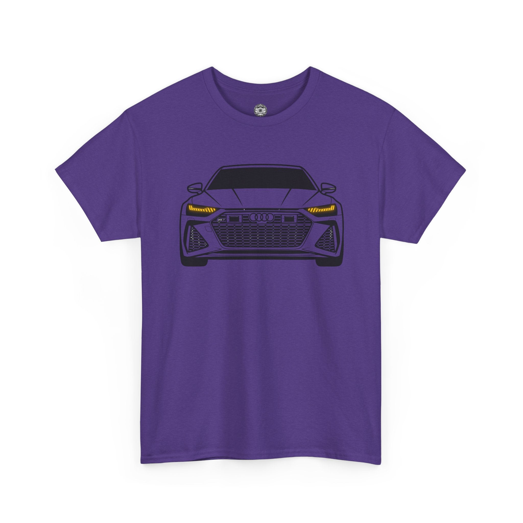 Unisex Heavy Cotton Tee — Illuminated Matrix Headlights (Yellow)