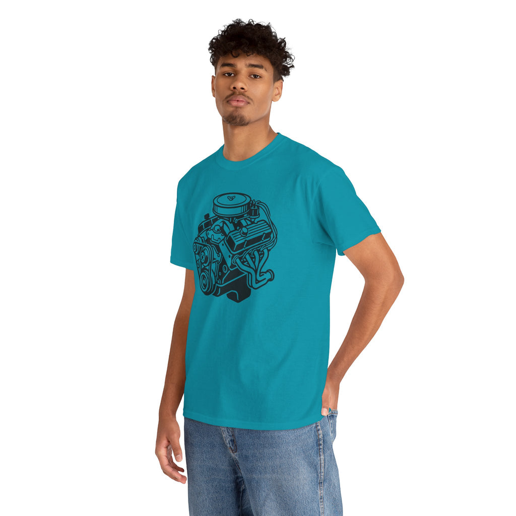 Unisex Heavy Cotton Tee — Engine Illustration (Big Block)