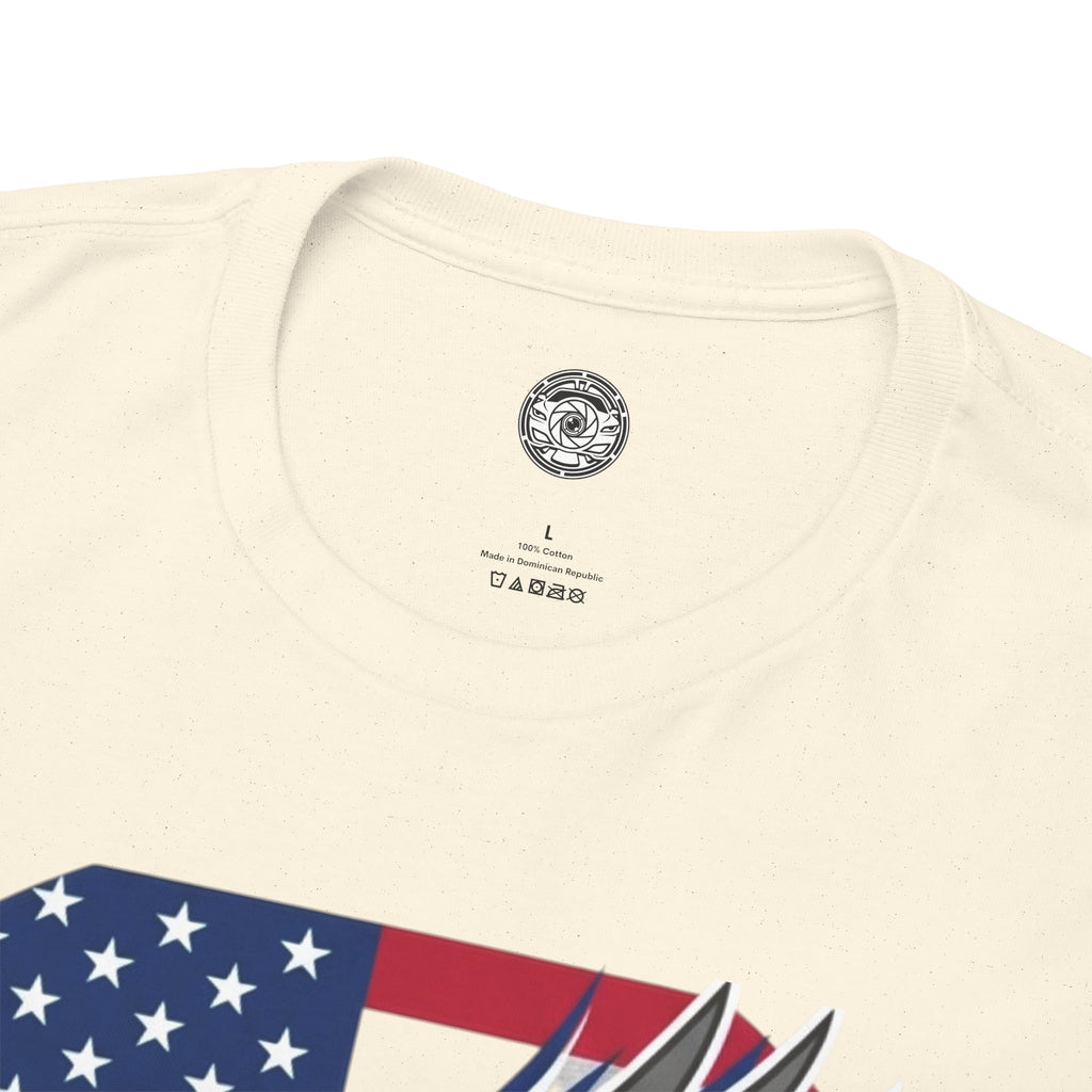 Unisex Heavy Cotton Tee — American Flag Bald Eagle