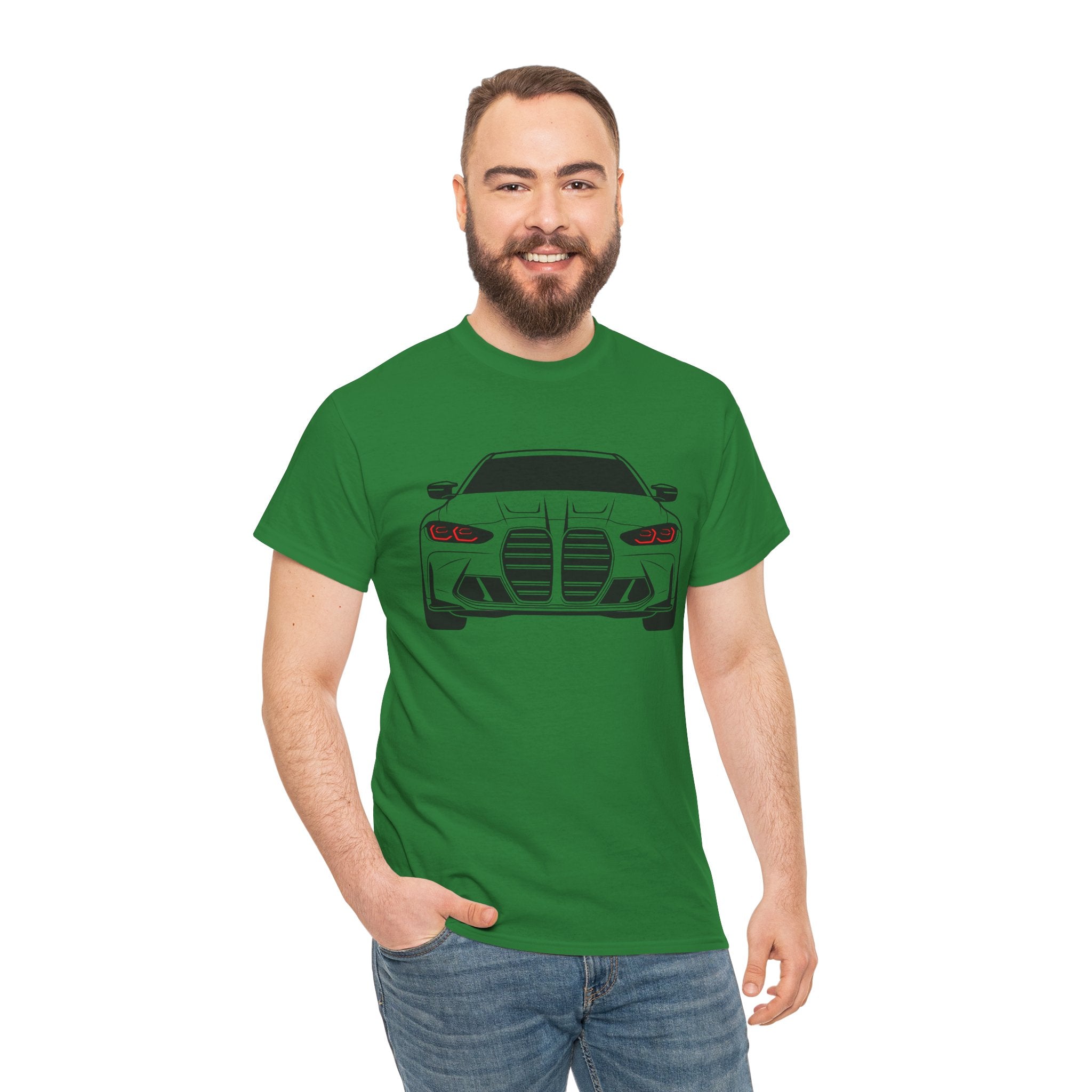 Unisex Heavy Cotton Tee — G80 Illuminated Headlights (Red)