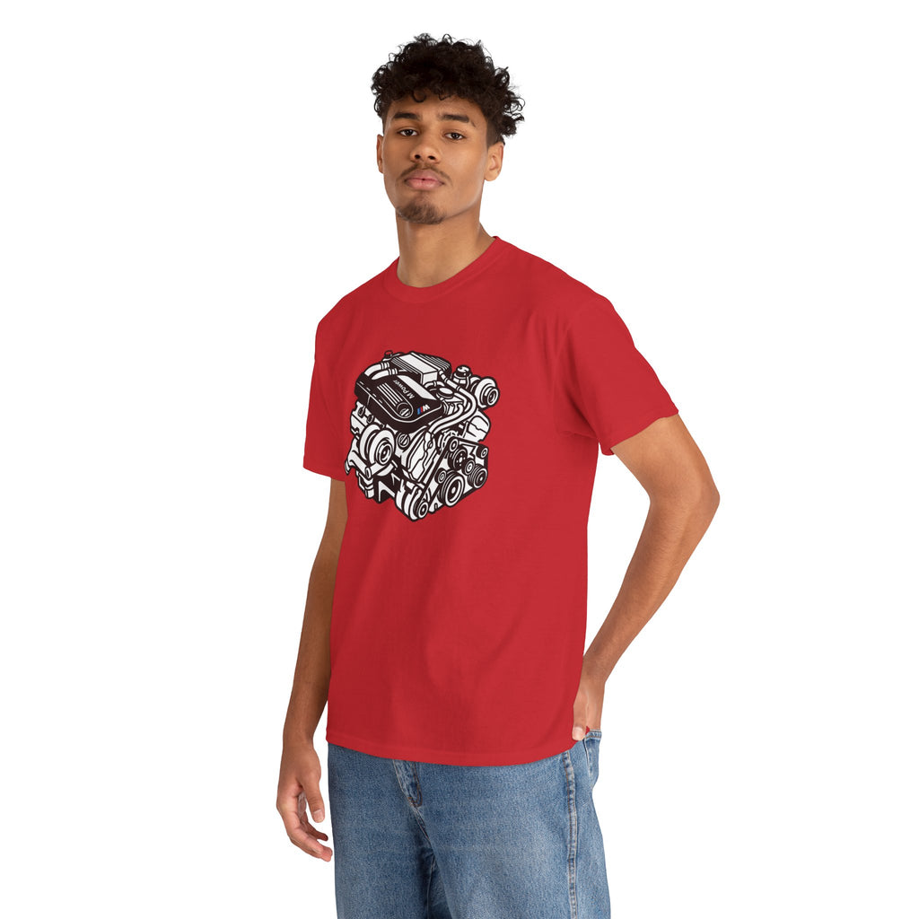 Unisex Heavy Cotton Tee — Engine Illustration (S58)