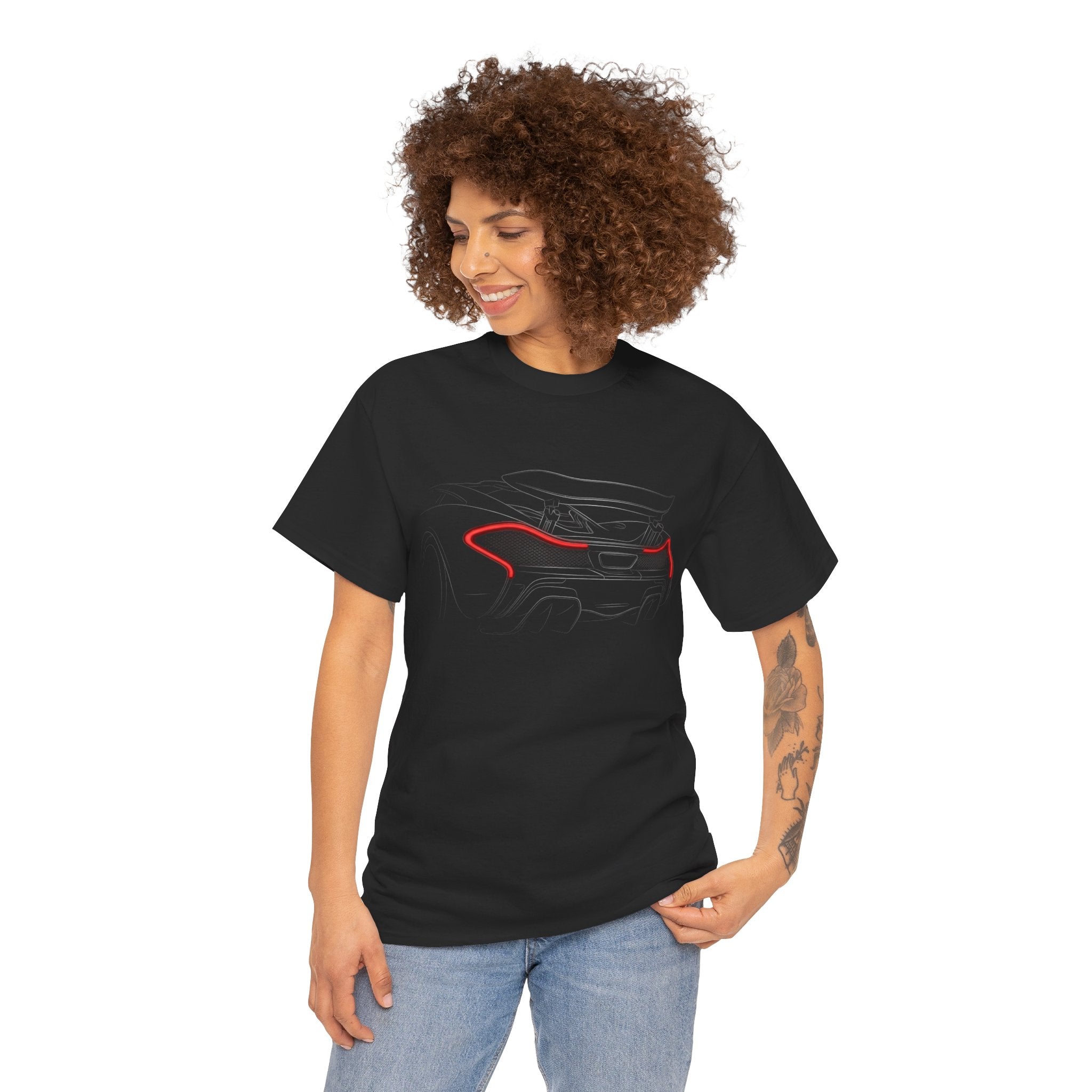 Unisex Heavy Cotton Tee — P1 Rear Silhouette