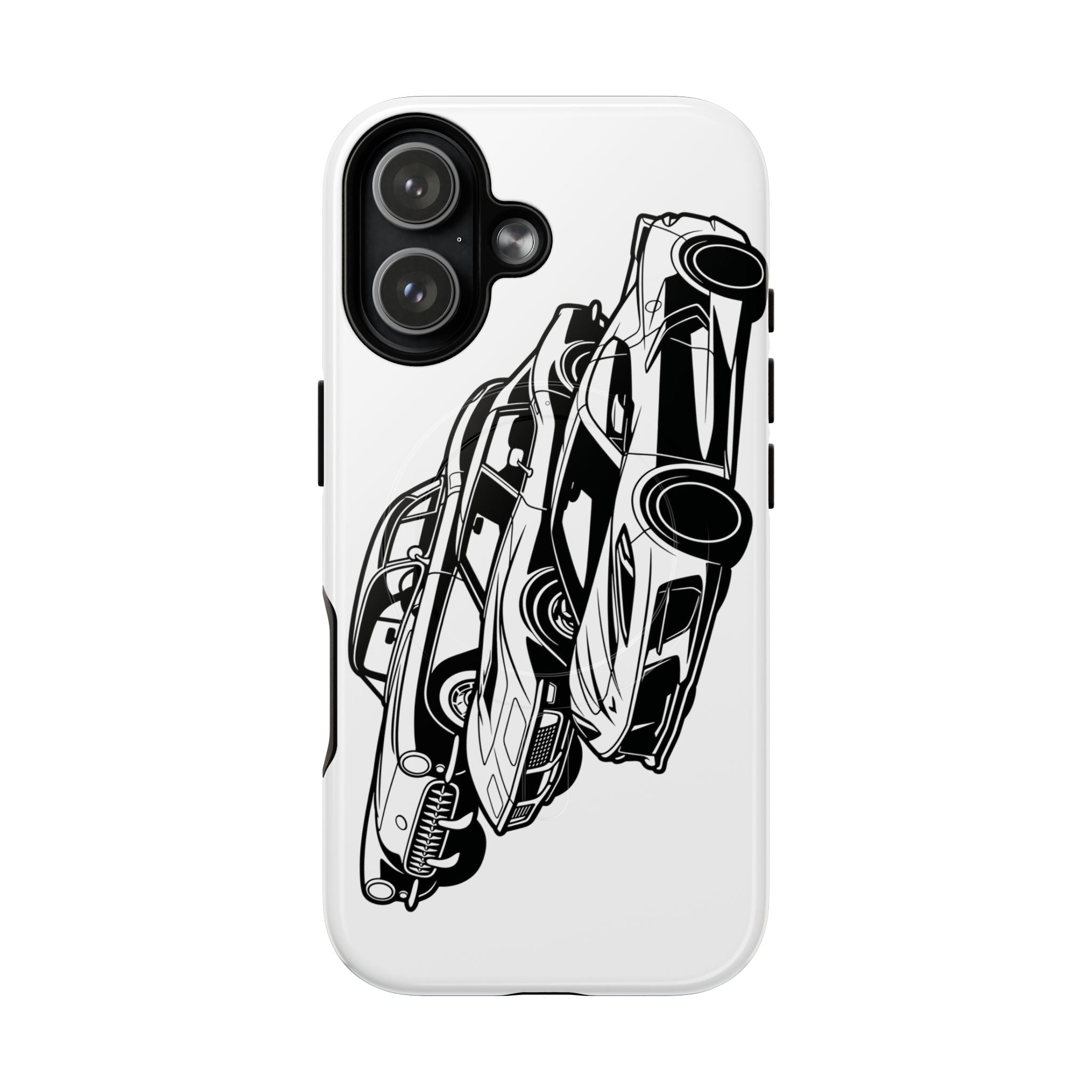 Tough Magnetic Phone Case — Black/White 3 Generation Cars
