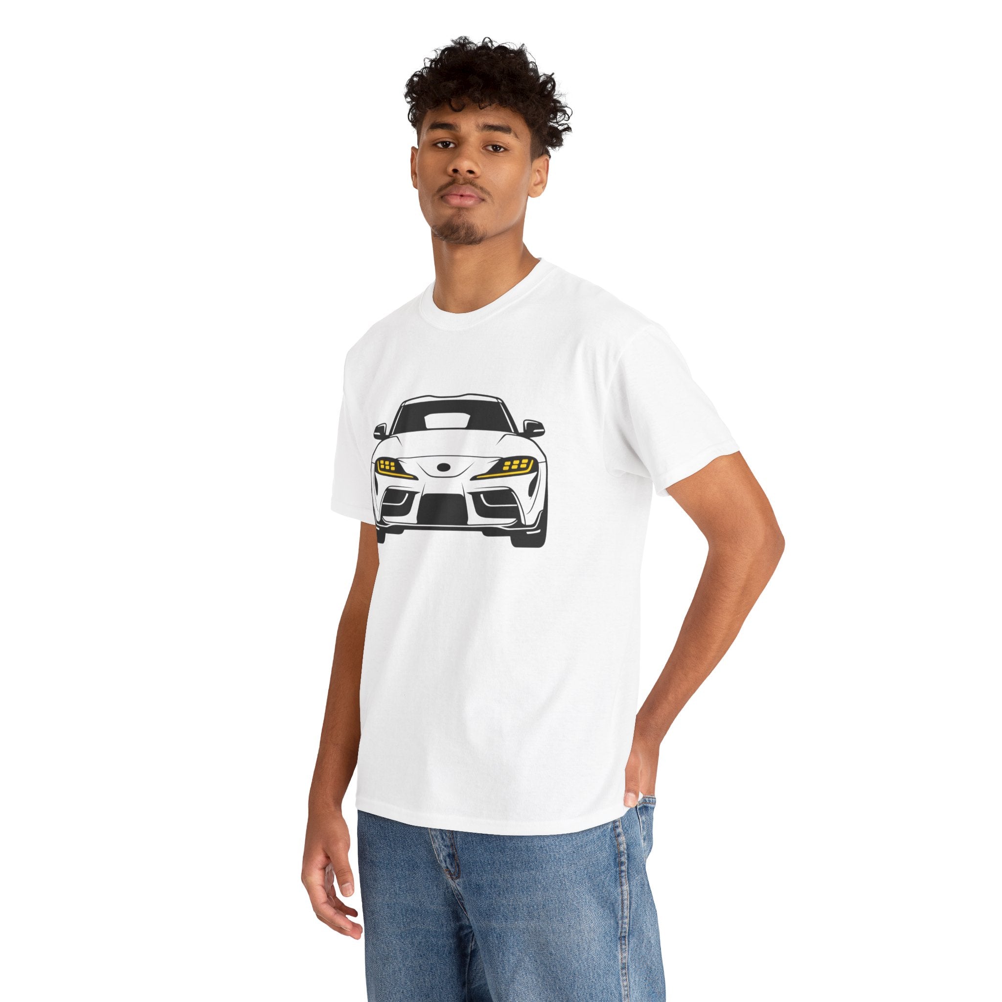 Unisex Heavy Cotton Tee — A90 Illuminated Headlights (Yellow)
