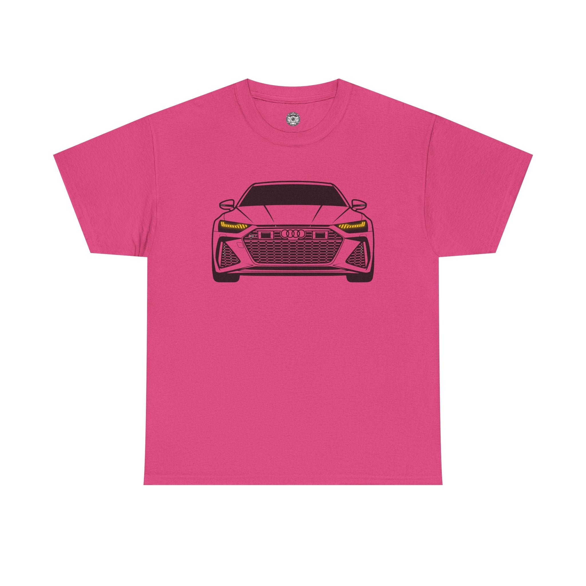 Unisex Heavy Cotton Tee — Illuminated Matrix Headlights (Yellow)