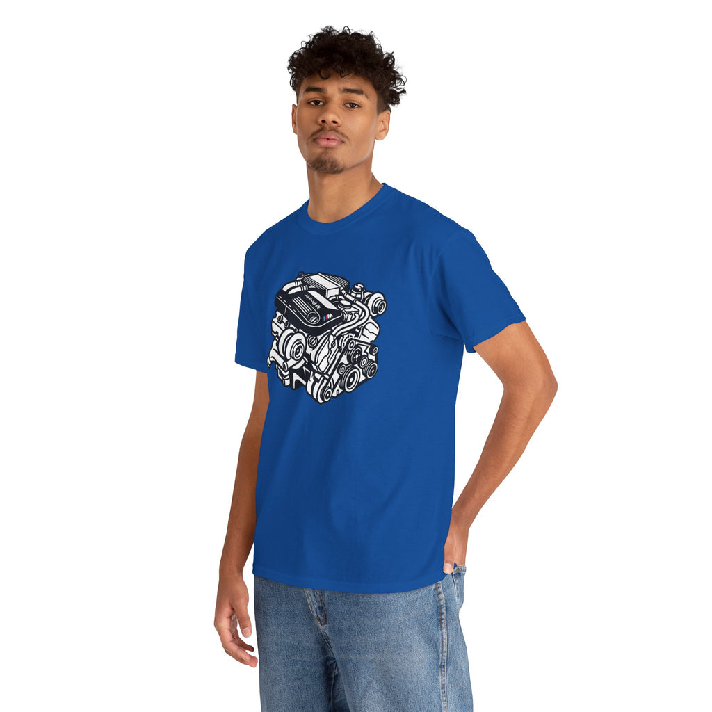 Unisex Heavy Cotton Tee — Engine Illustration (S58)
