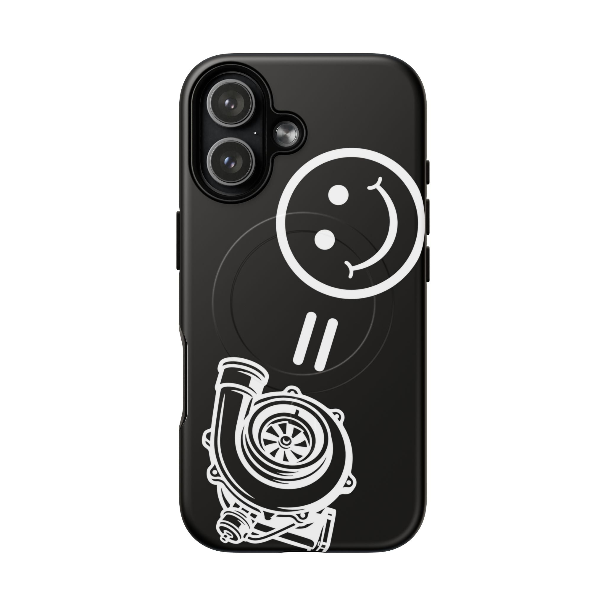 Tough Magnetic Phone Case — Black/White Turbo = Happy