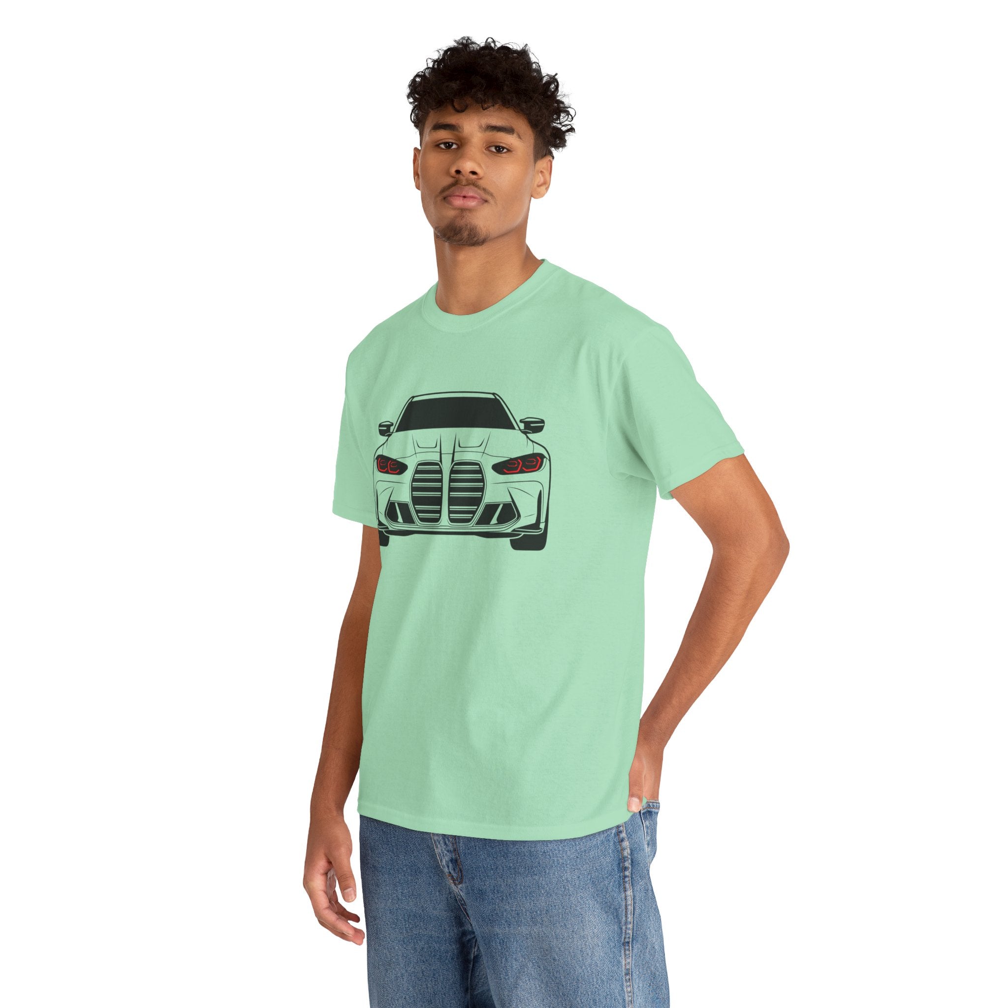 Unisex Heavy Cotton Tee — G80 Illuminated Headlights (Red)