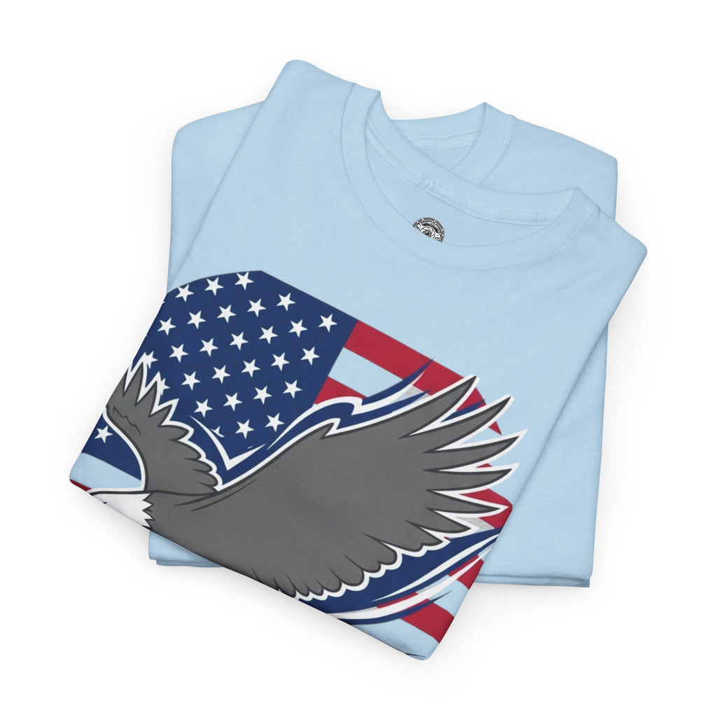 Unisex Heavy Cotton Tee — American Flag Bald Eagle