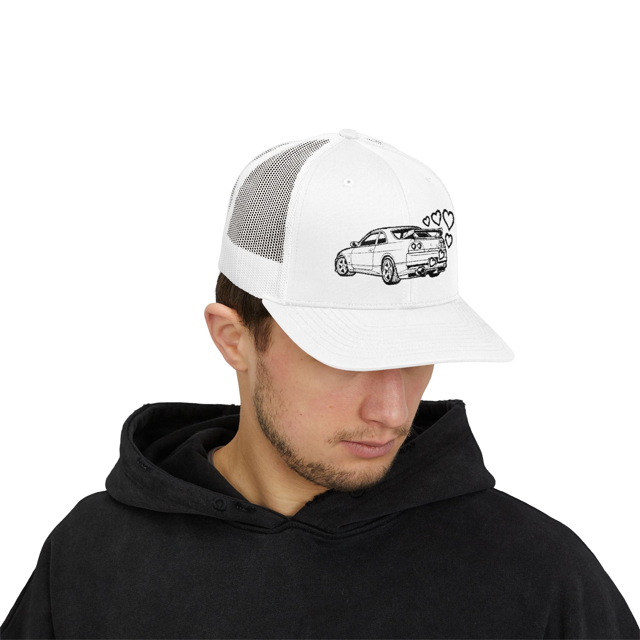 Snapback Trucker Cap — JDM Car with Hearts
