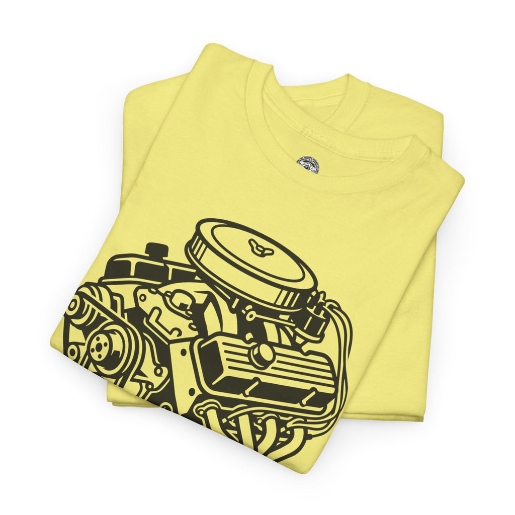 Unisex Heavy Cotton Tee — Engine Illustration (Big Block)