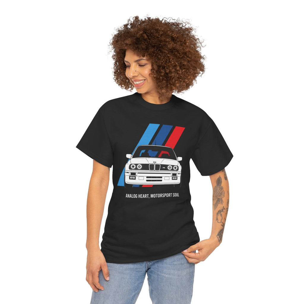 Unisex Heavy Cotton Tee — Analog Heart, Motorsport Soul