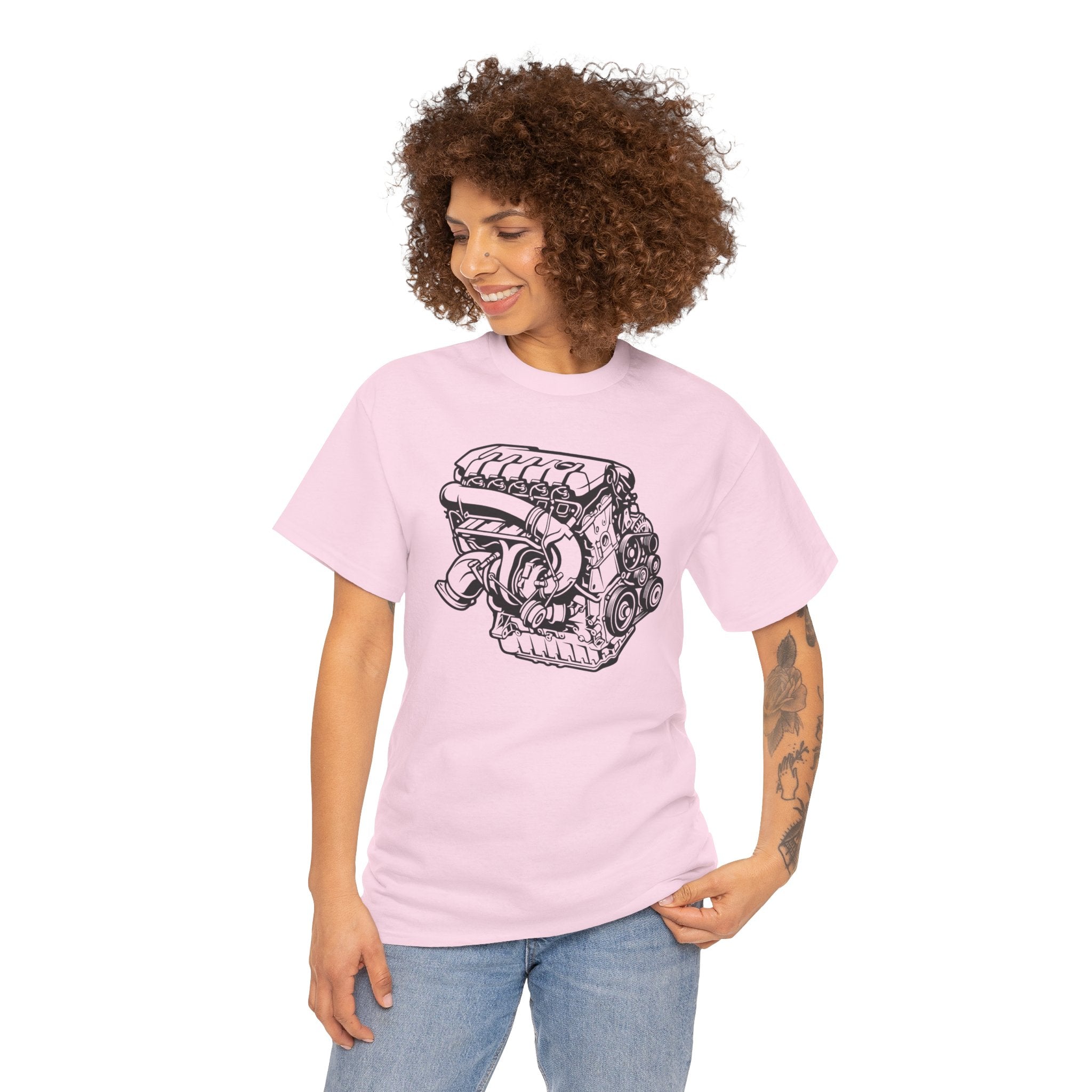 Unisex Heavy Cotton Tee — Engine Illustration (DAZA)