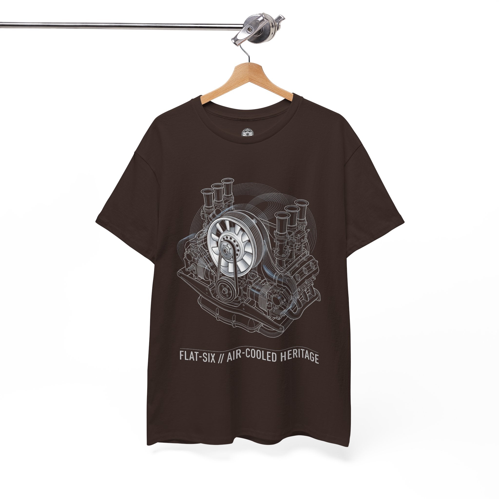 Unisex Heavy Cotton Tee — Flat-Six // Air-Cooled Heritage