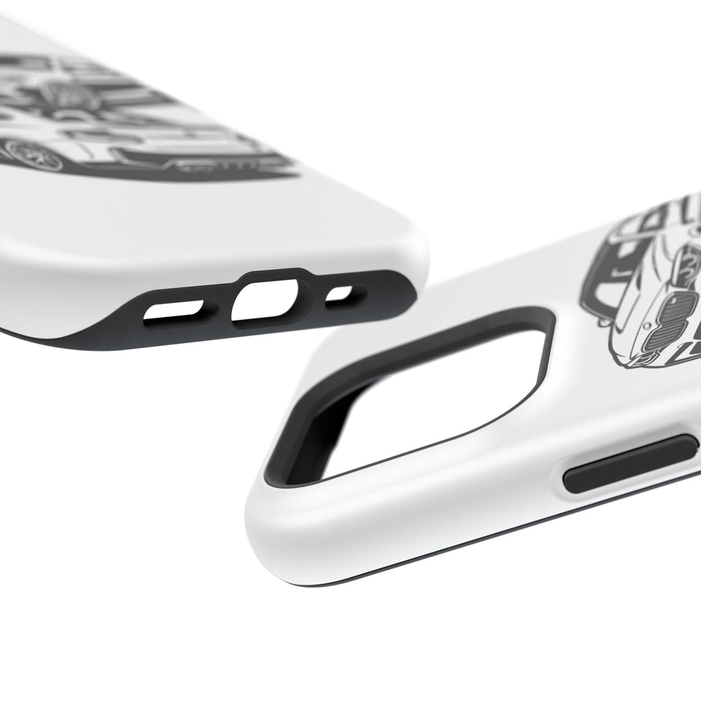 Magnetic Impact-Resistant Phone Case — Black/White Sports Coupe