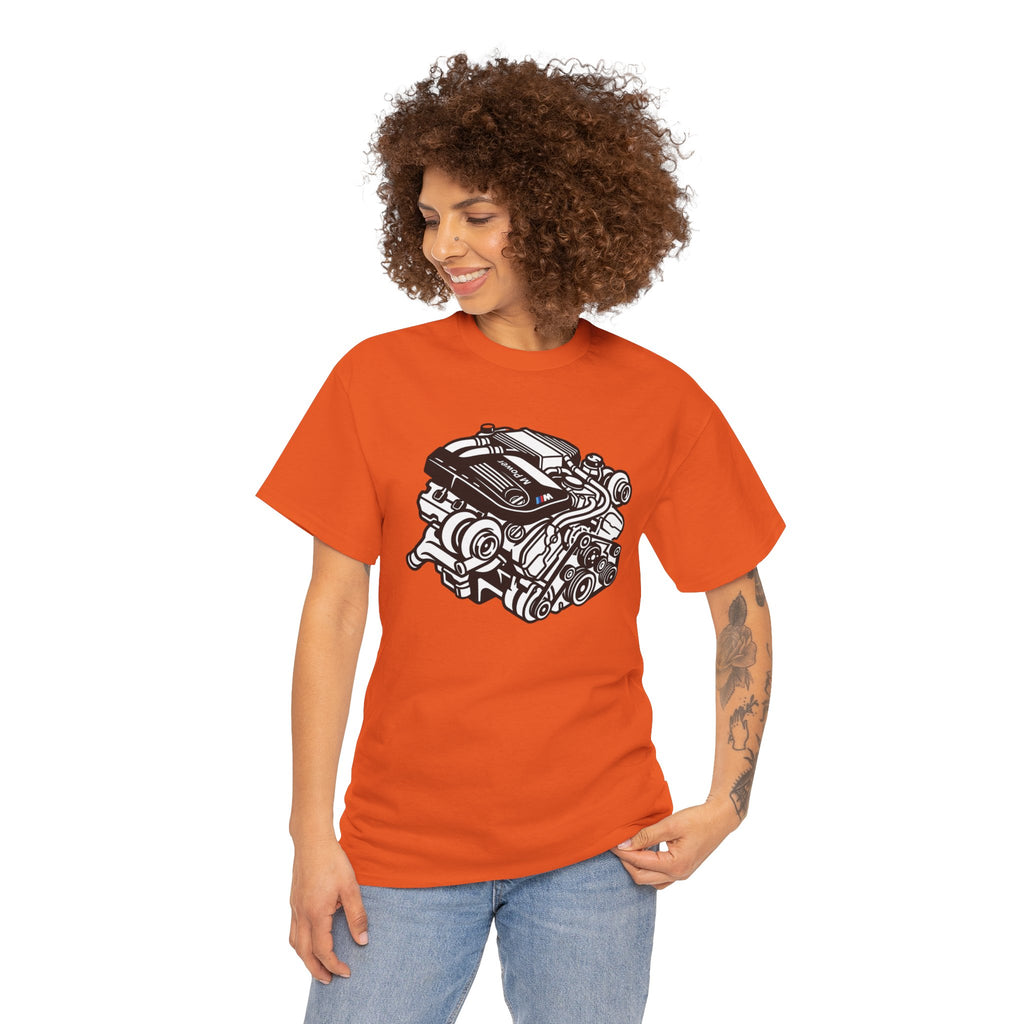 Unisex Heavy Cotton Tee — Engine Illustration (S58)