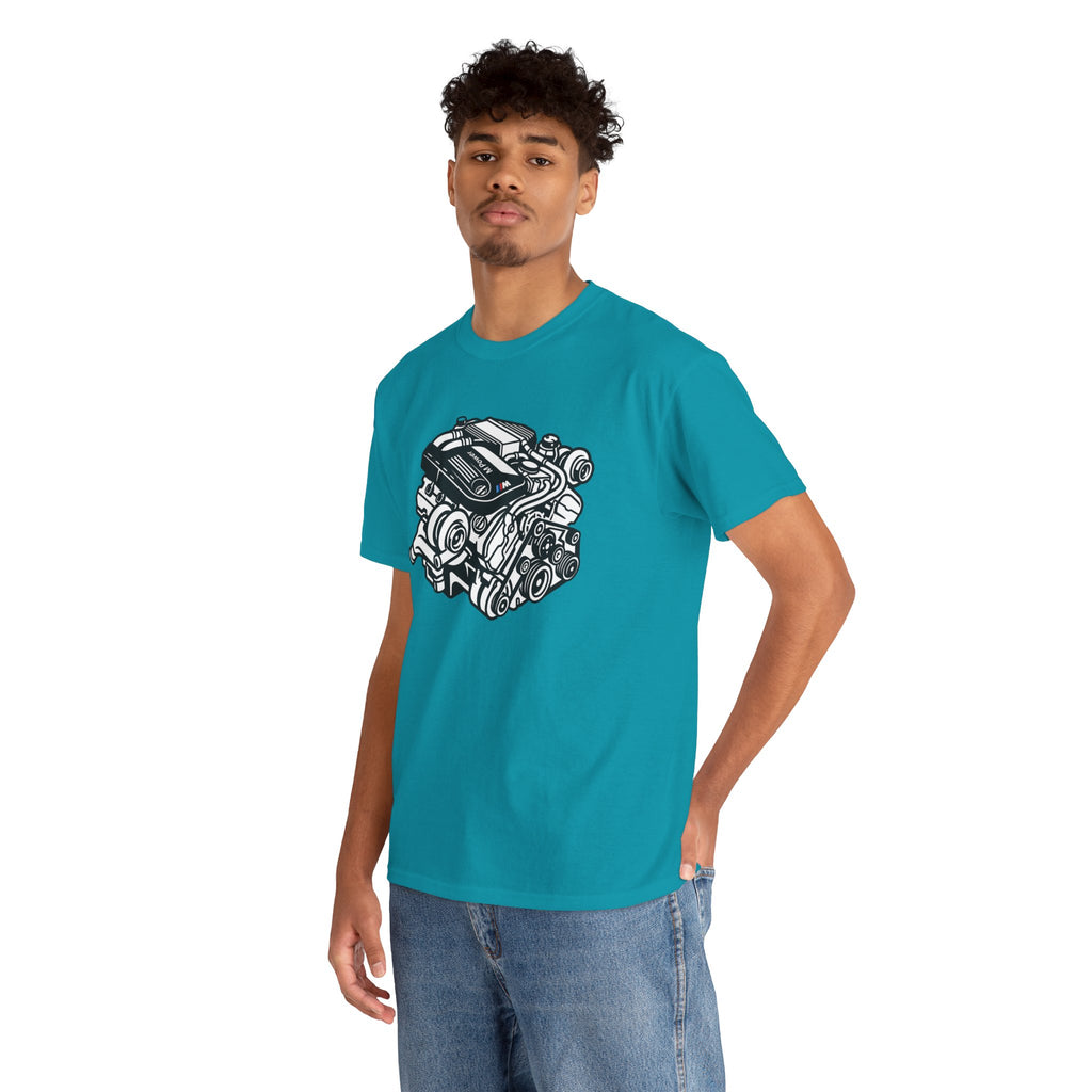 Unisex Heavy Cotton Tee — Engine Illustration (S58)