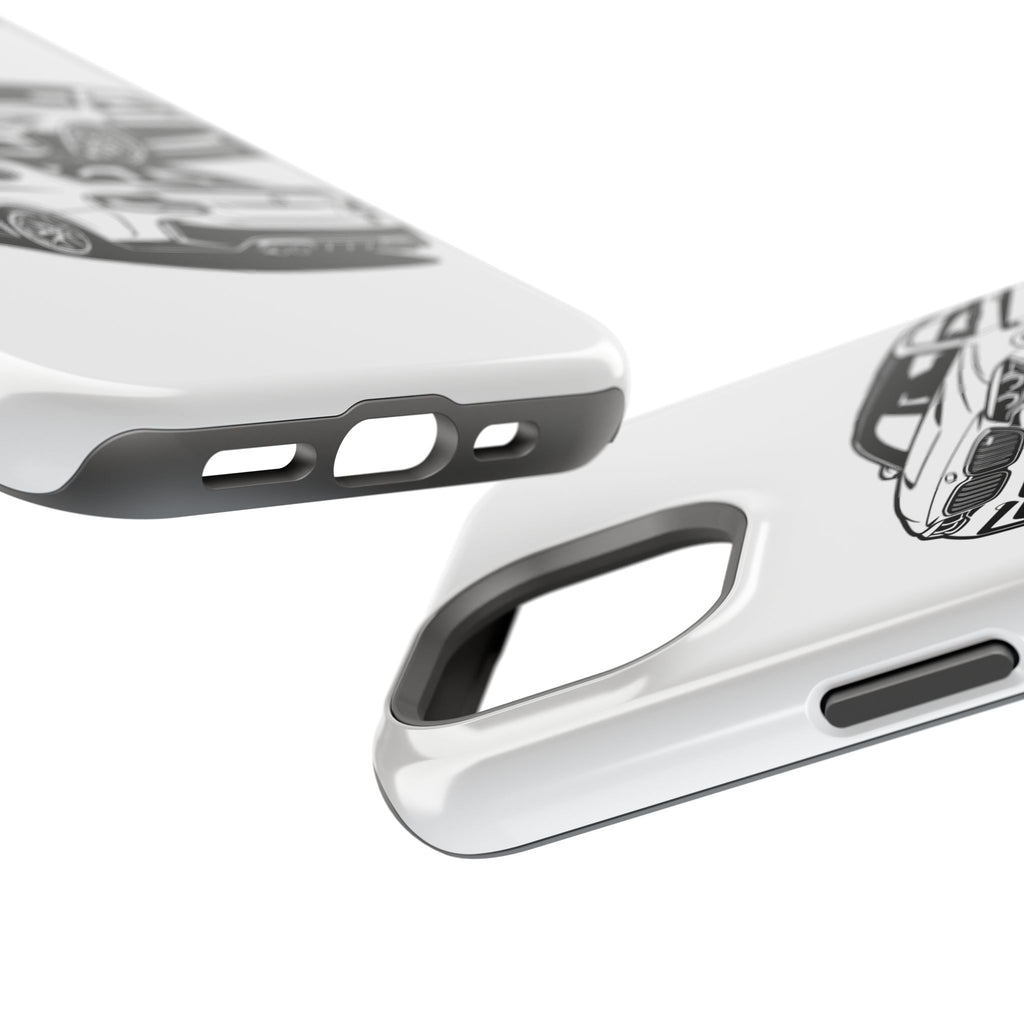 Magnetic Impact-Resistant Phone Case — Black/White Sports Coupe