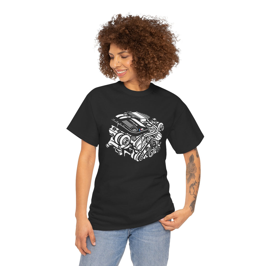Unisex Heavy Cotton Tee — Engine Illustration (S58)