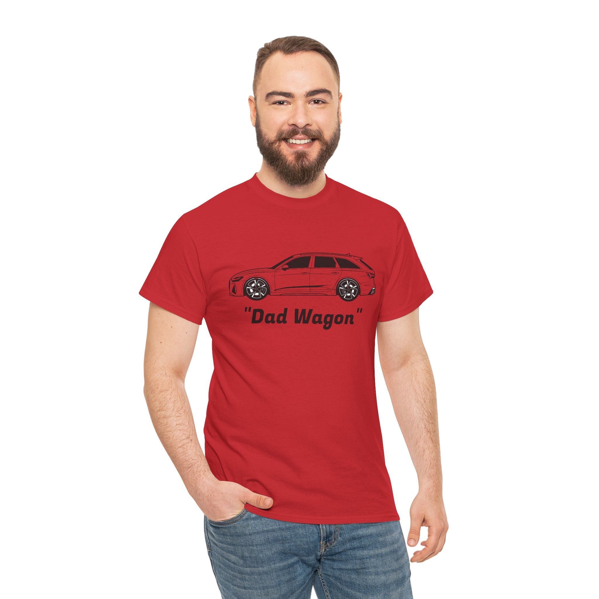 Unisex Heavy Cotton Tee — Twin-Turbo V8 "Dad Wagon"