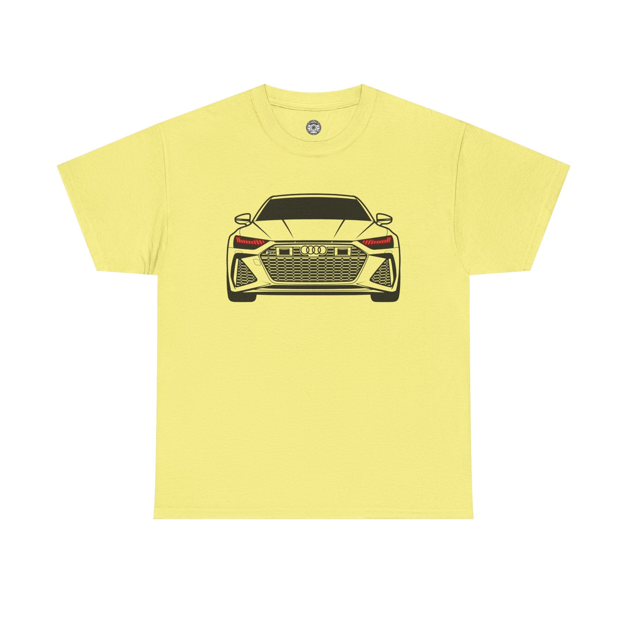Unisex Heavy Cotton Tee — Illuminated Matrix Headlights (Red)