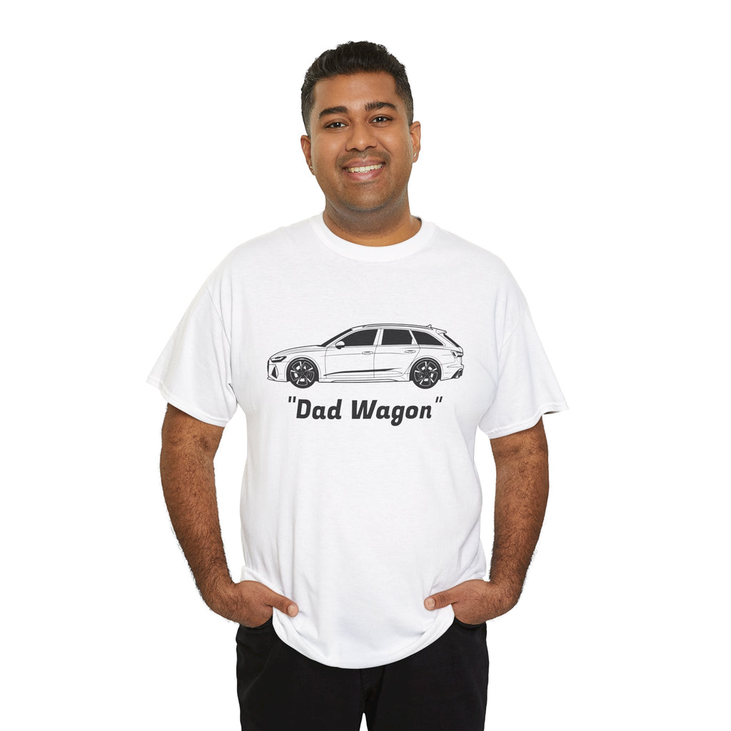 Unisex Heavy Cotton Tee — Twin-Turbo V8 "Dad Wagon"