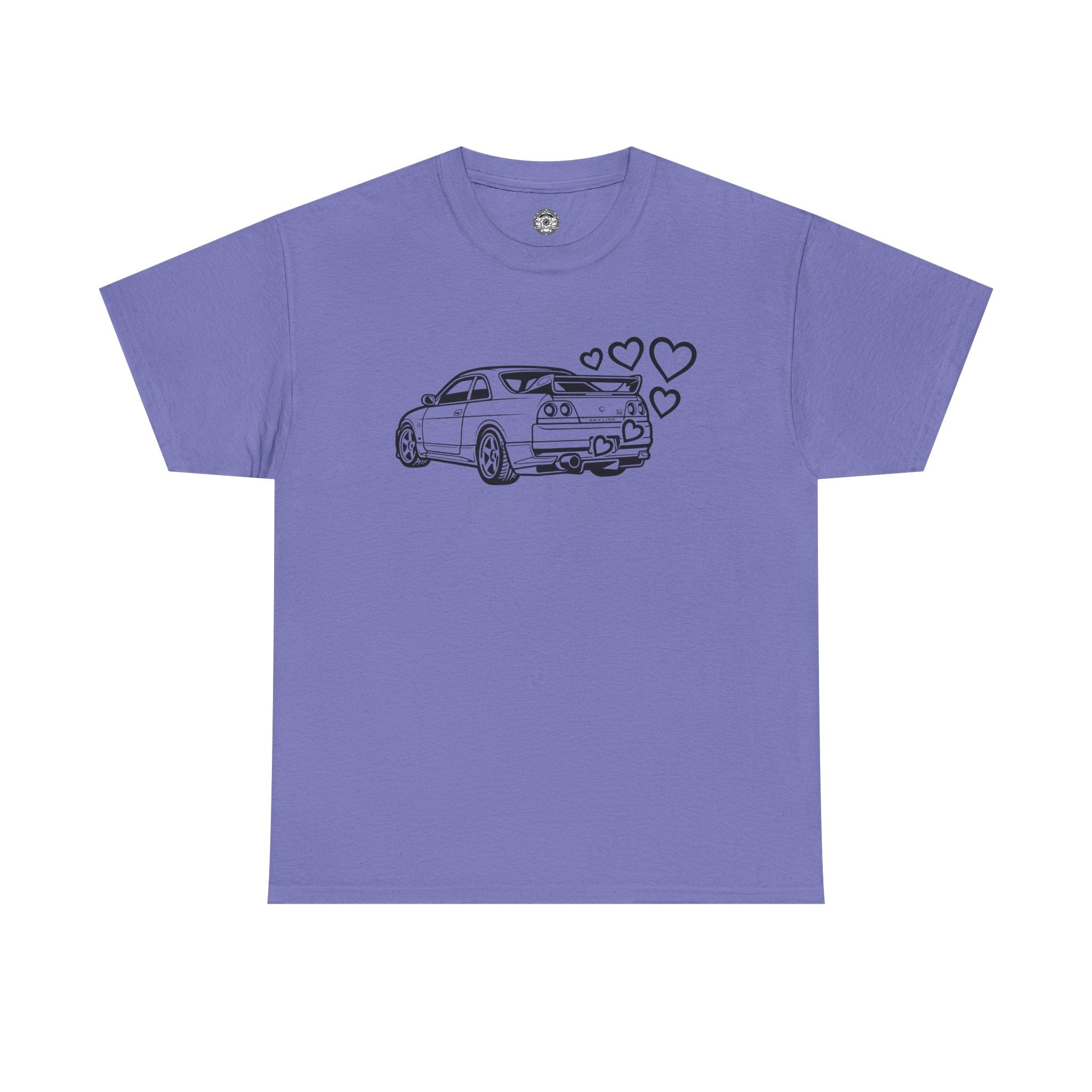 Unisex Heavy Cotton Tee — JDM Car with Hearts