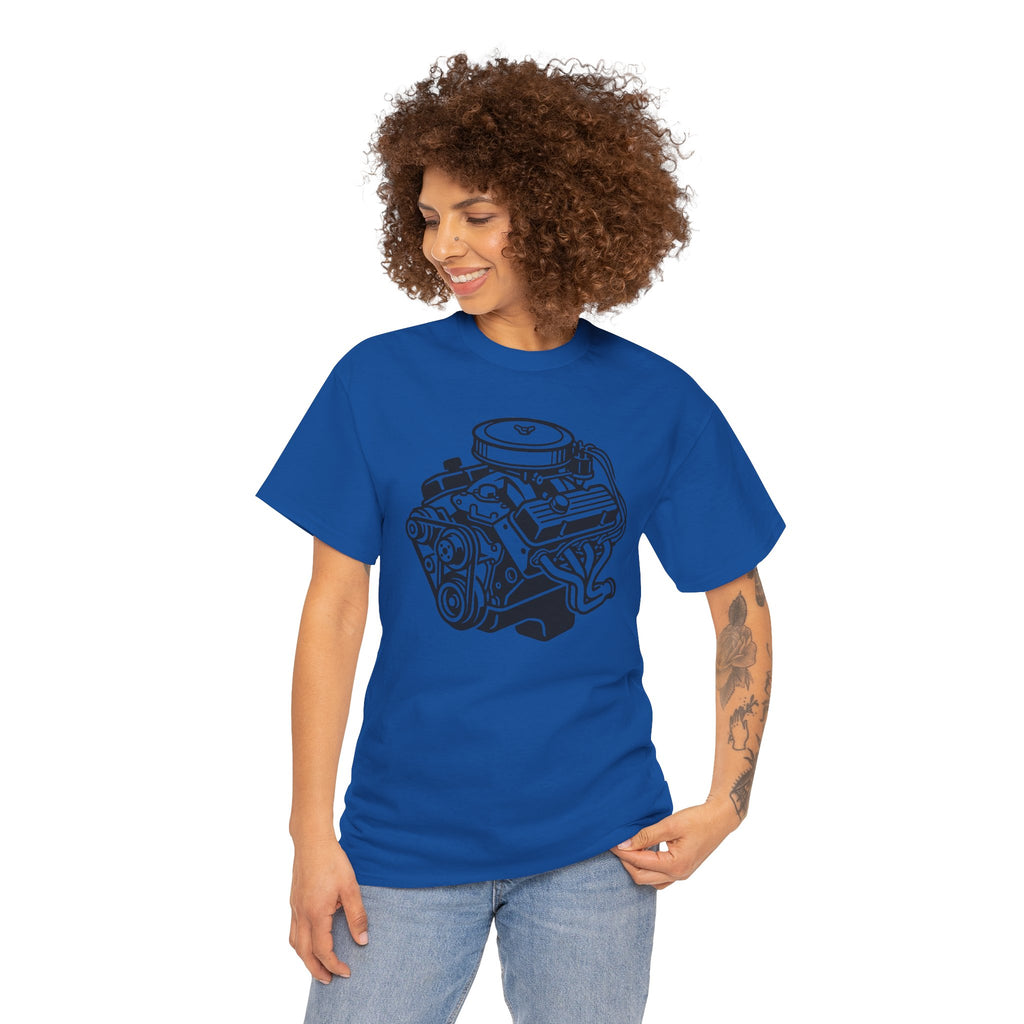 Unisex Heavy Cotton Tee — Engine Illustration (Big Block)