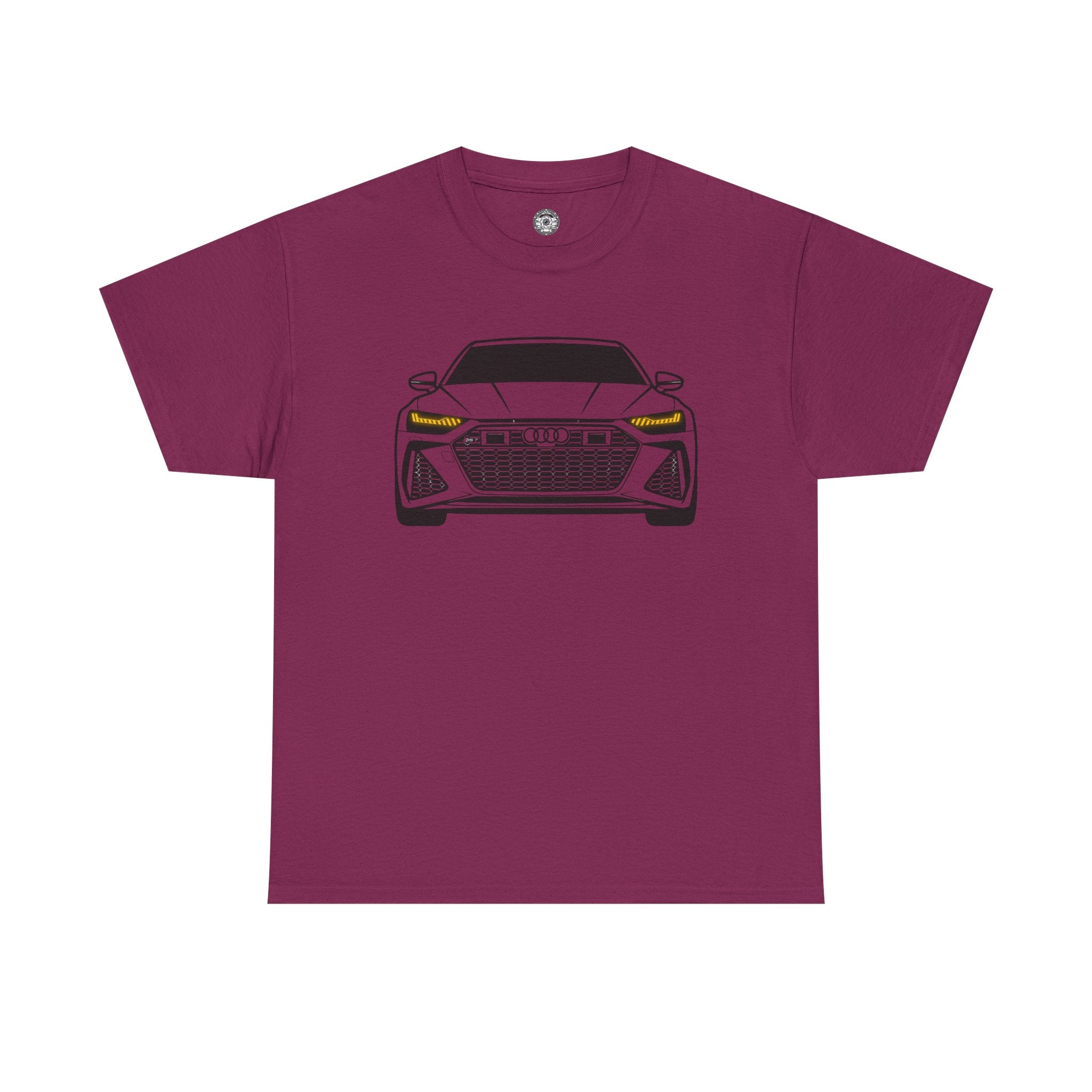Unisex Heavy Cotton Tee — Illuminated Matrix Headlights (Yellow)