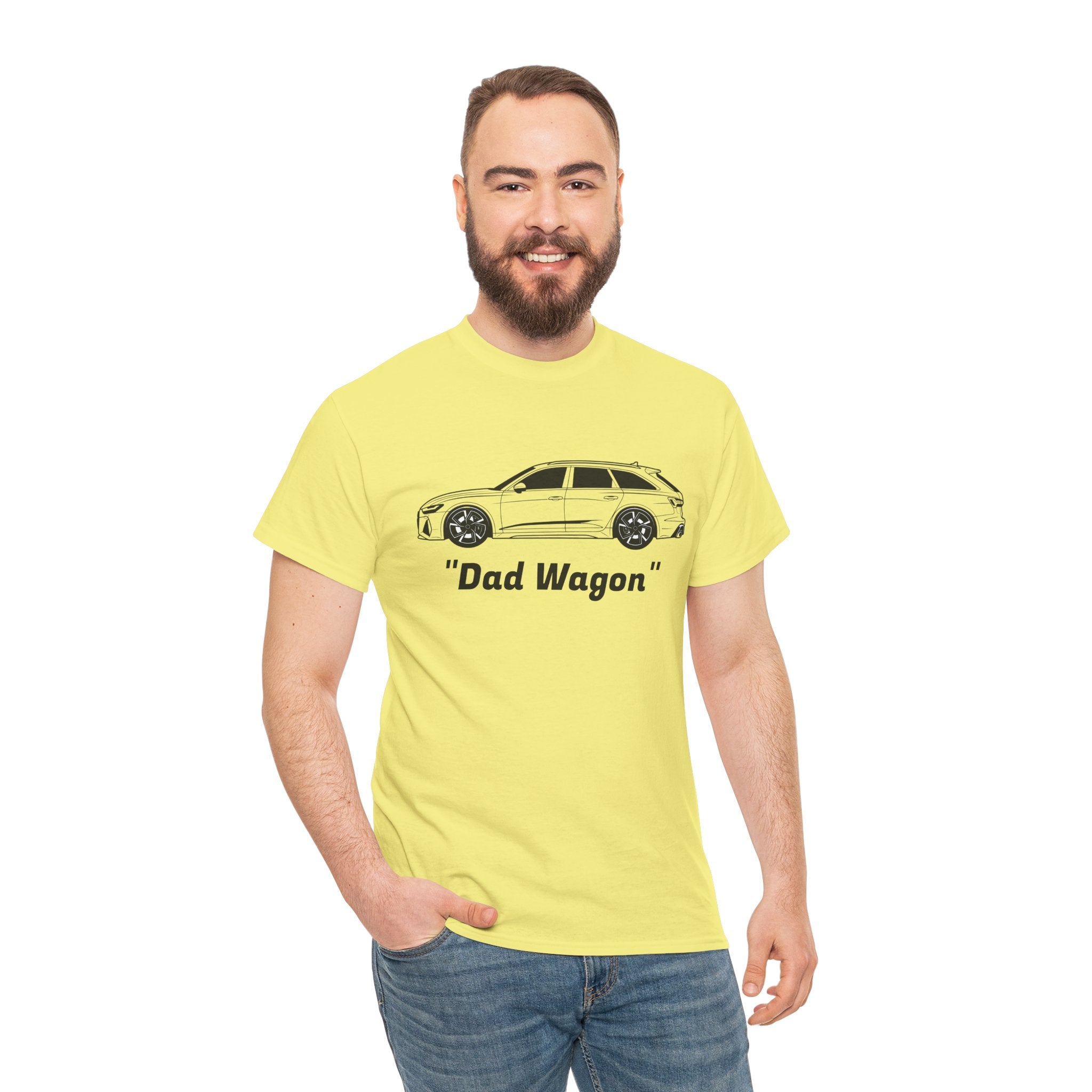 Unisex Heavy Cotton Tee — Twin-Turbo V8 "Dad Wagon"