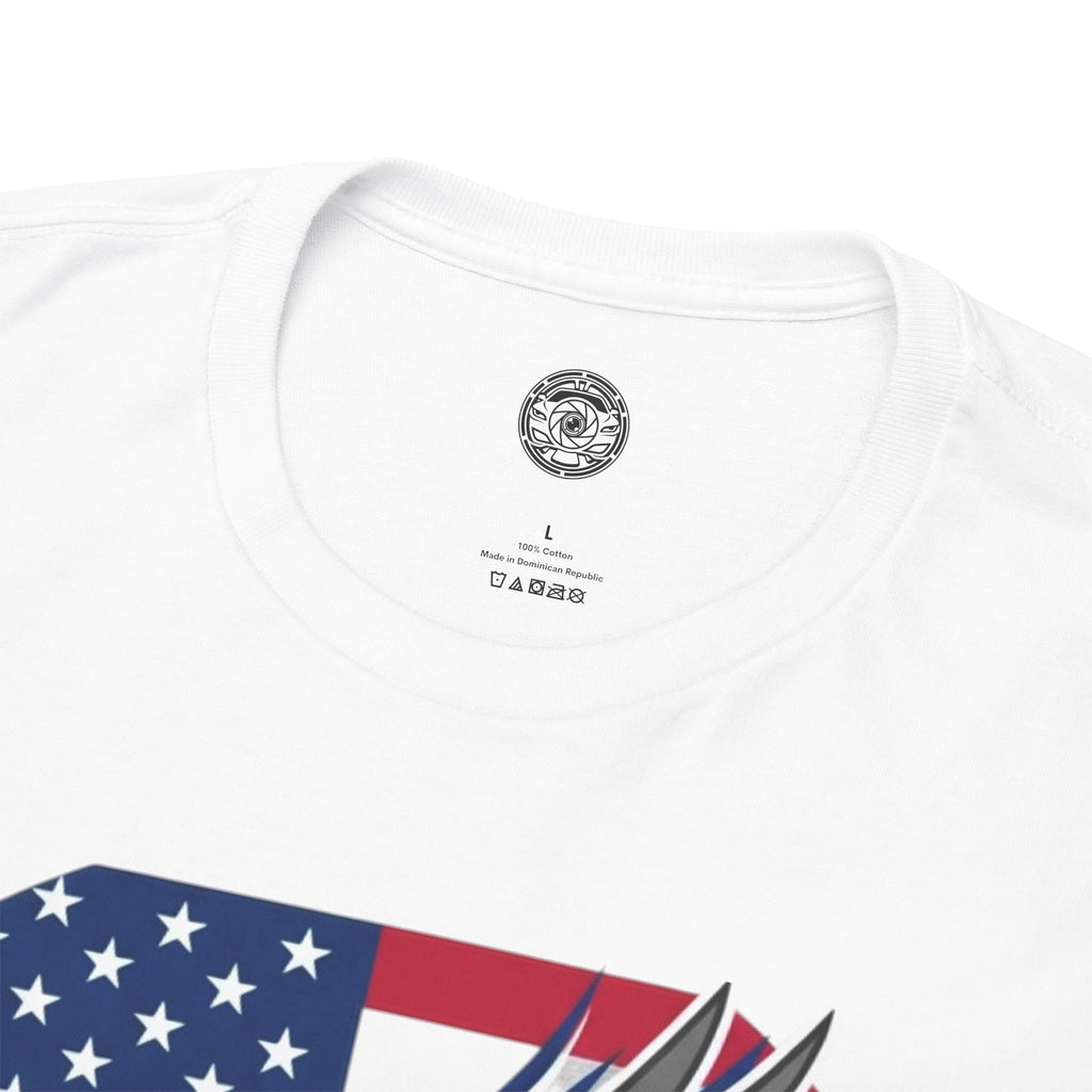 Unisex Heavy Cotton Tee — American Flag Bald Eagle