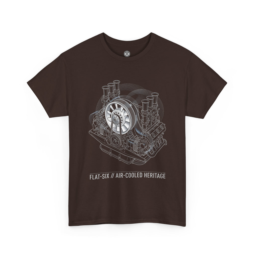 Unisex Heavy Cotton Tee — Flat-Six // Air-Cooled Heritage