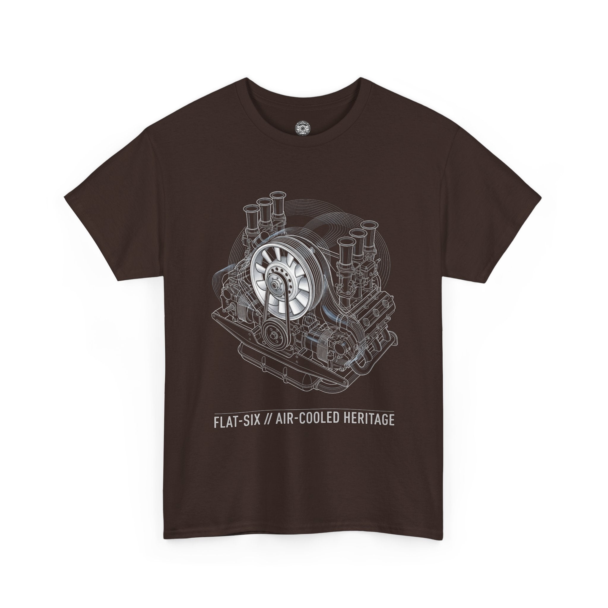 Unisex Heavy Cotton Tee — Flat-Six // Air-Cooled Heritage