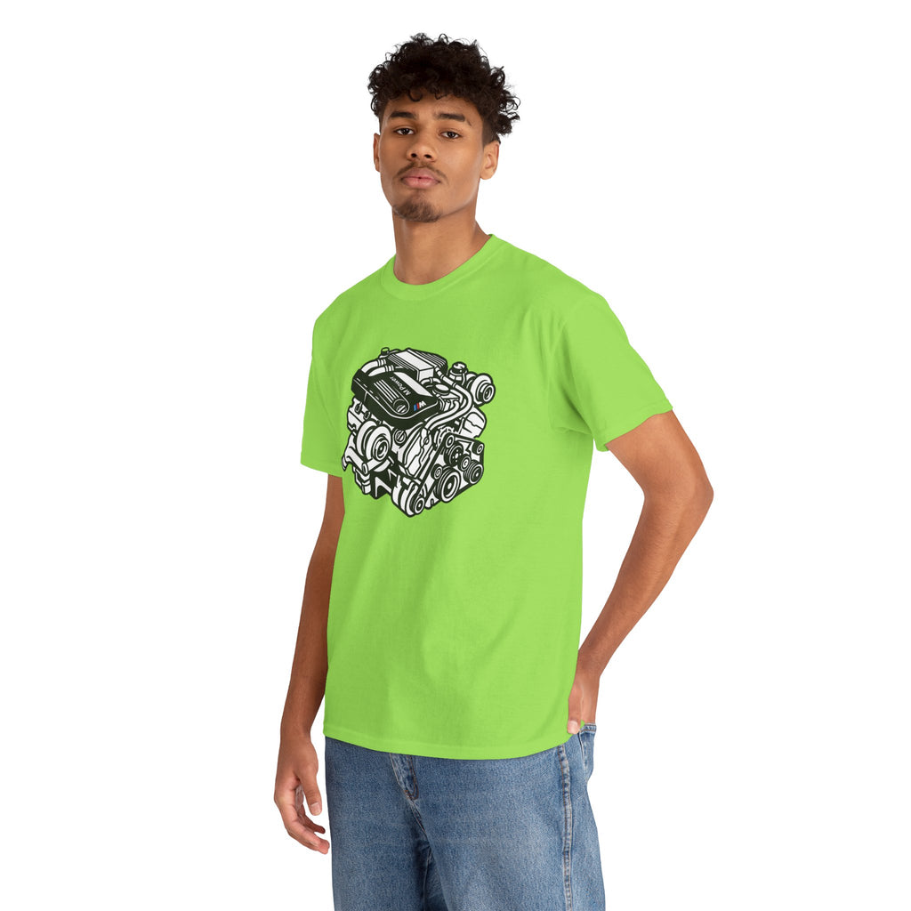 Unisex Heavy Cotton Tee — Engine Illustration (S58)