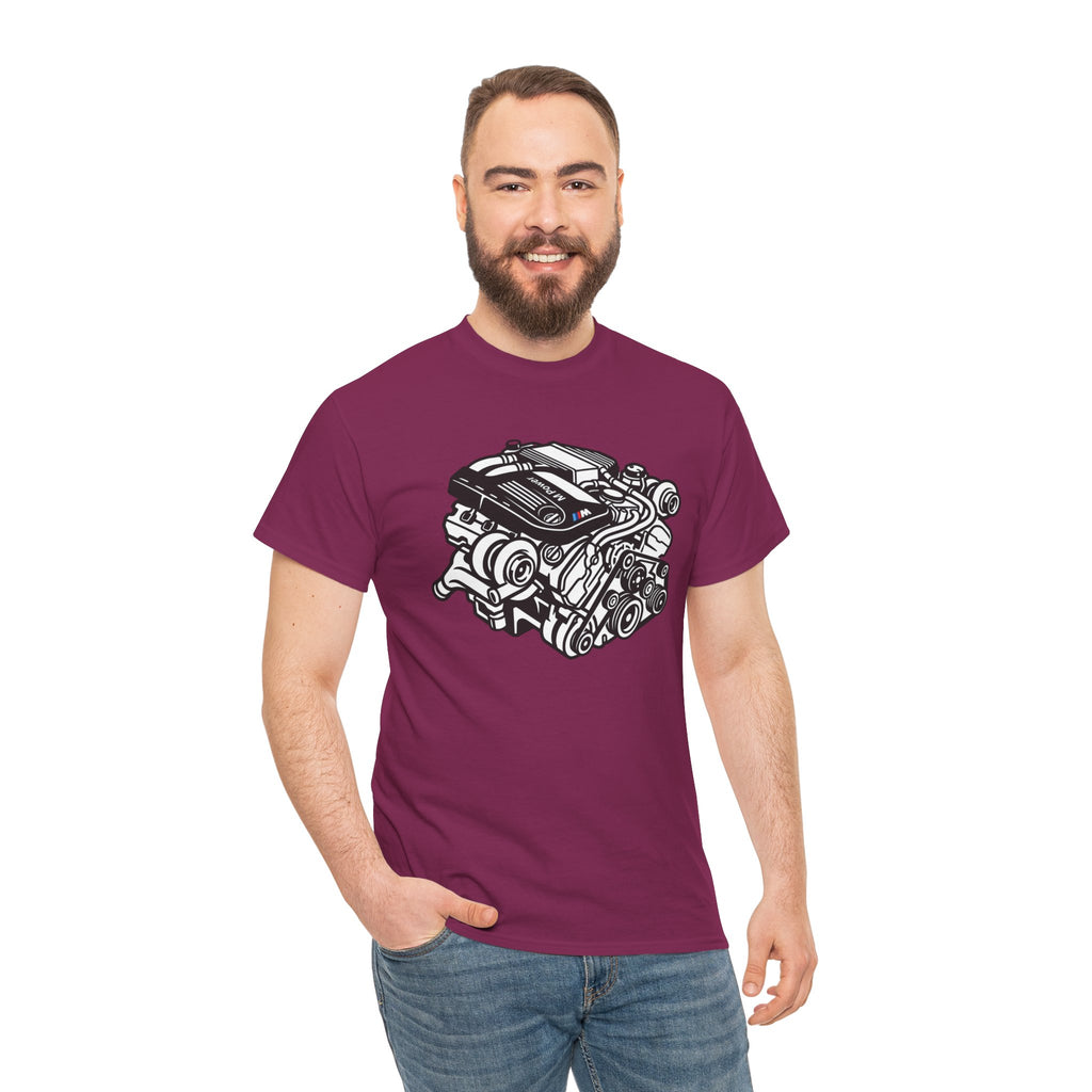 Unisex Heavy Cotton Tee — Engine Illustration (S58)