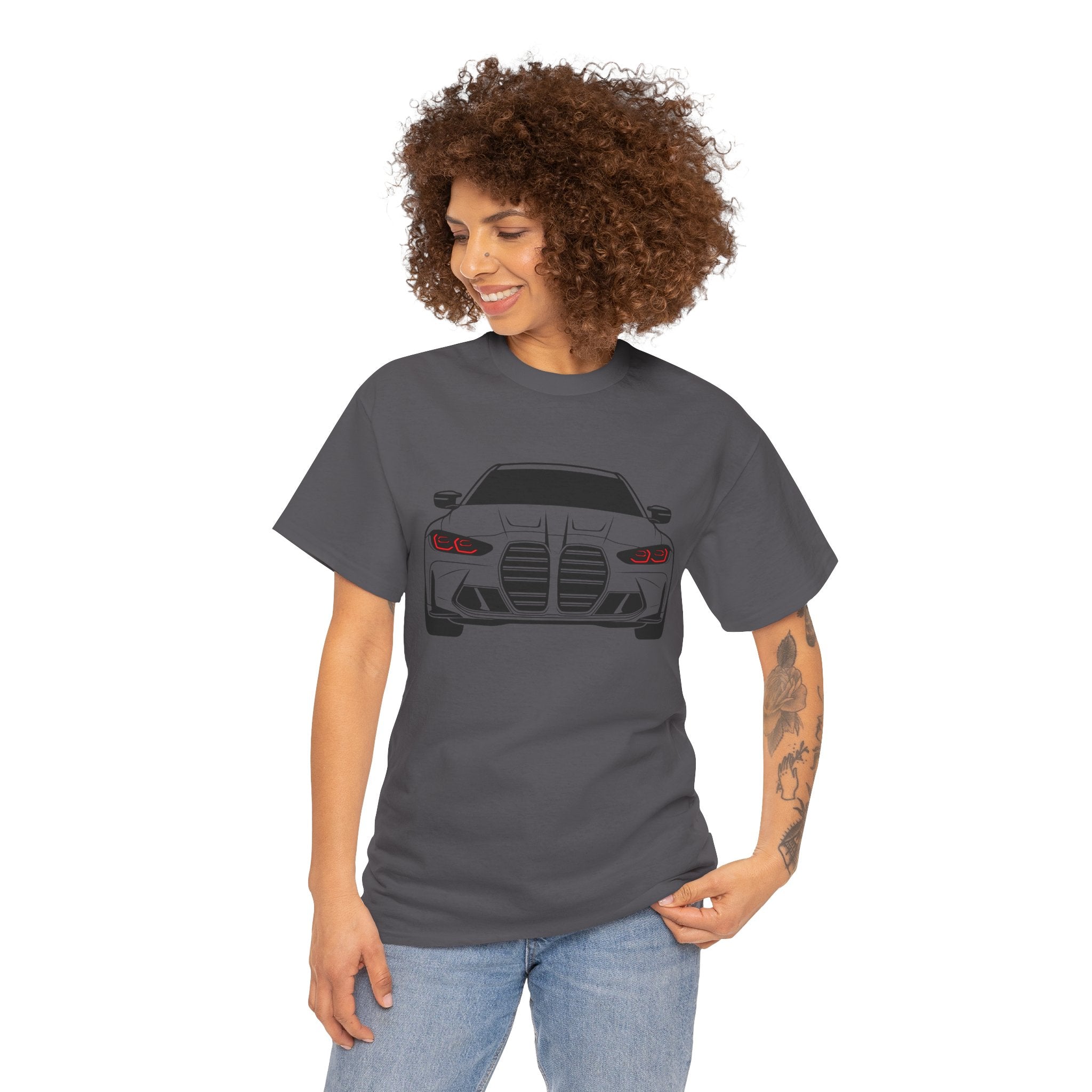 Unisex Heavy Cotton Tee — G80 Illuminated Headlights (Red)